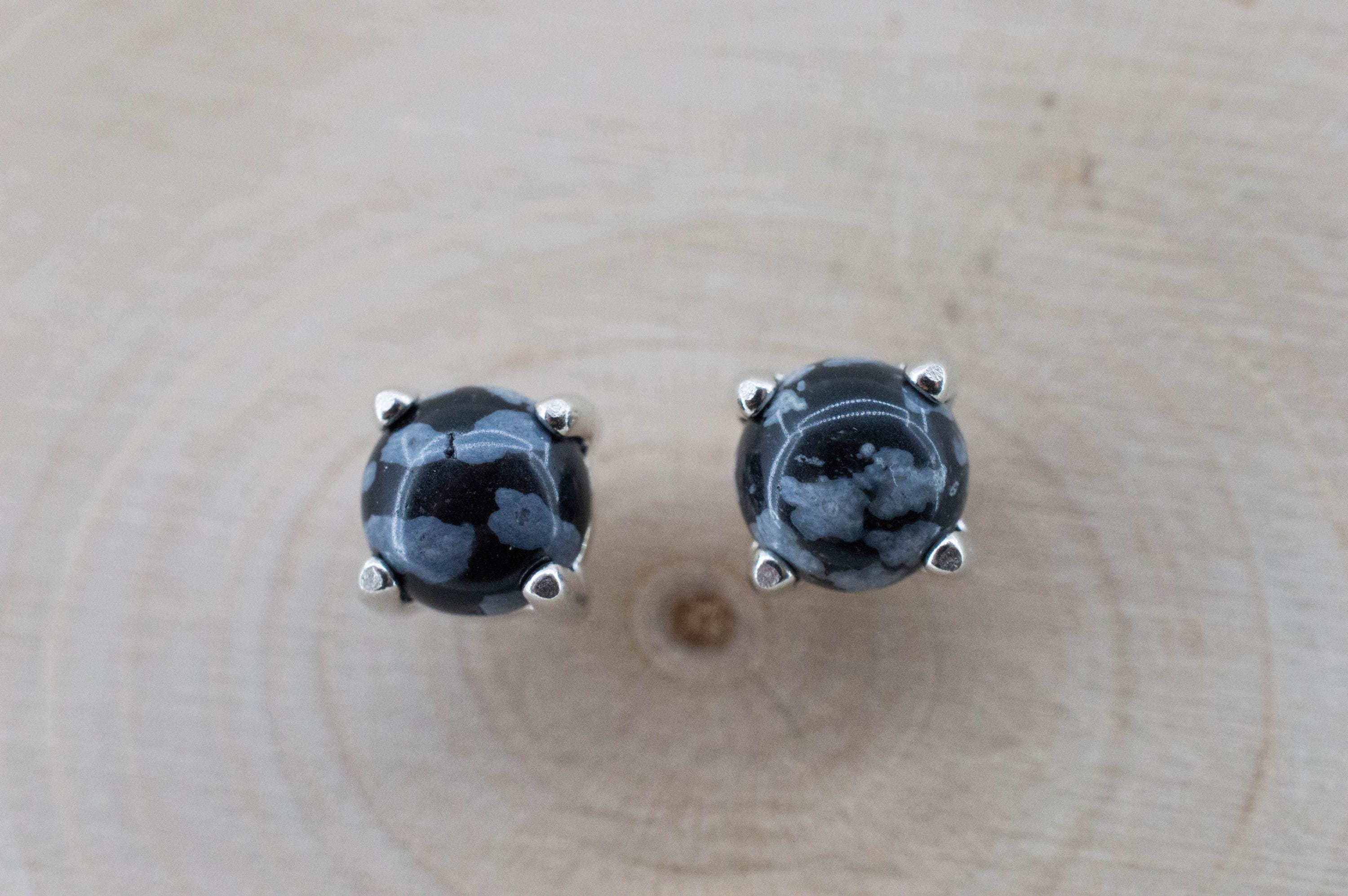 Snowflake Obsidian Earrings; Genuine Untreated Utah Obsidian; 1.100cts - Mark Oliver Gems