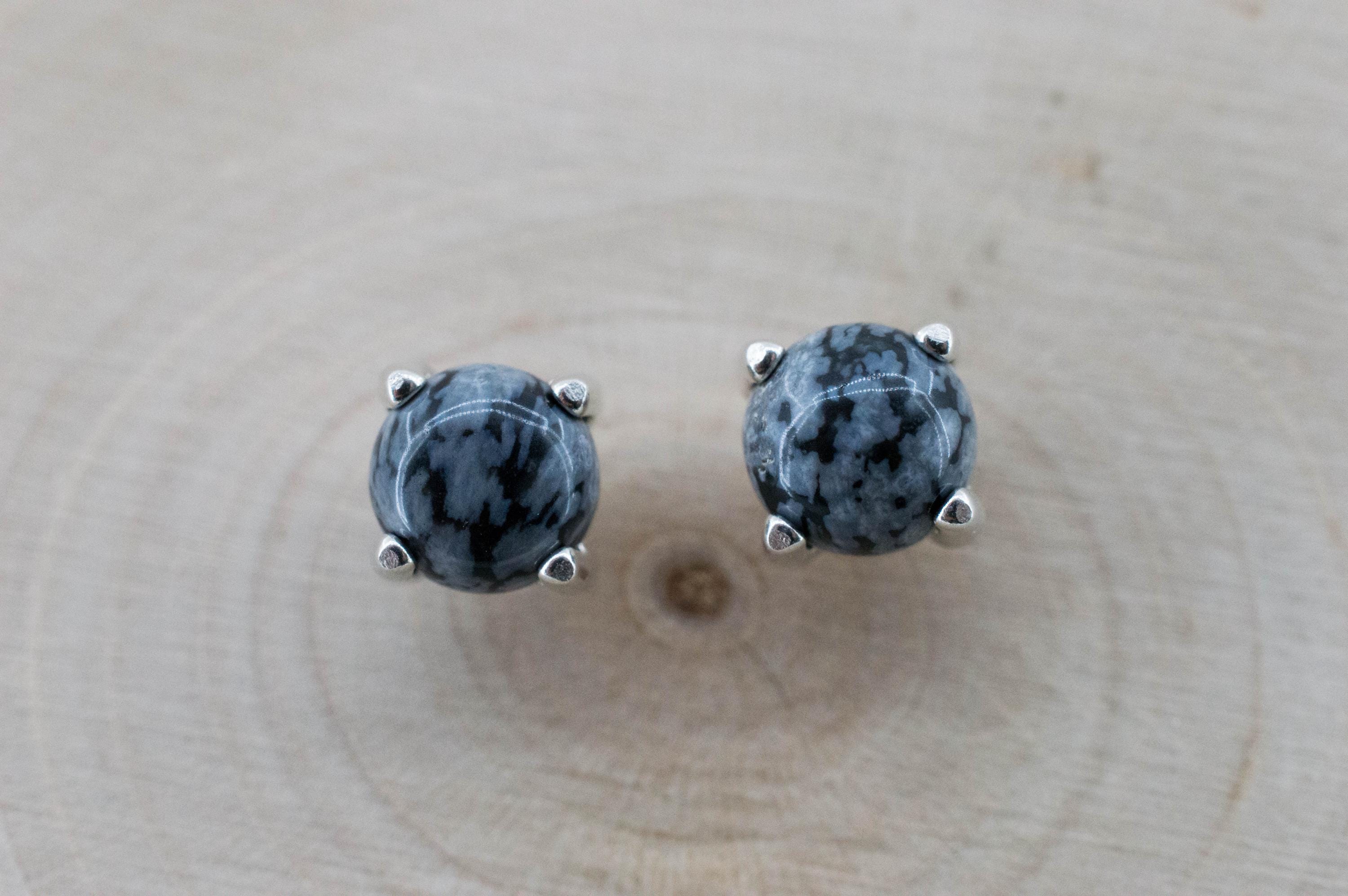 Snowflake Obsidian Earrings; Genuine Untreated Utah Obsidian; 1.130cts - Mark Oliver Gems