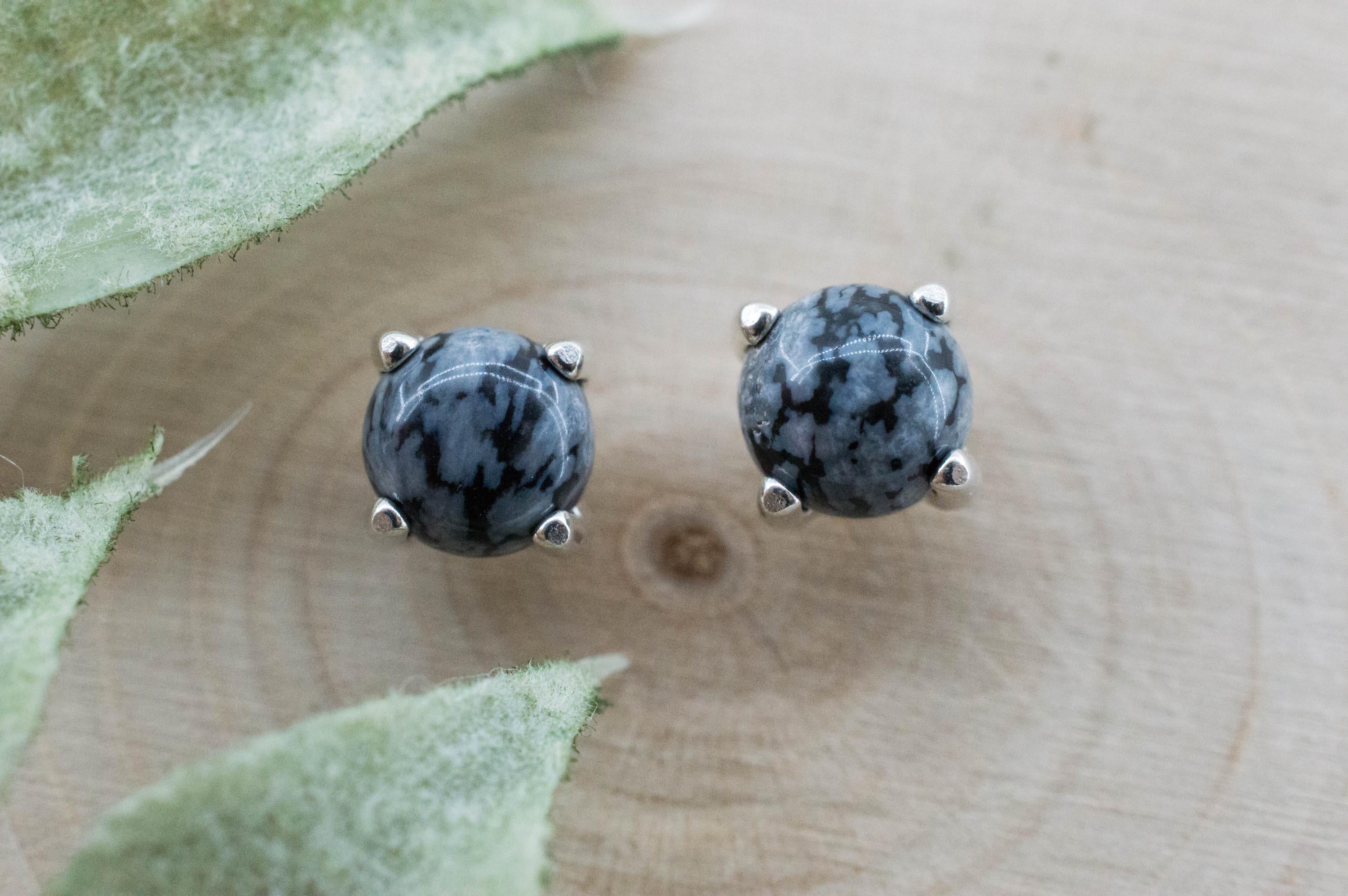 Snowflake Obsidian Earrings; Genuine Untreated Utah Obsidian; 1.130cts - Mark Oliver Gems