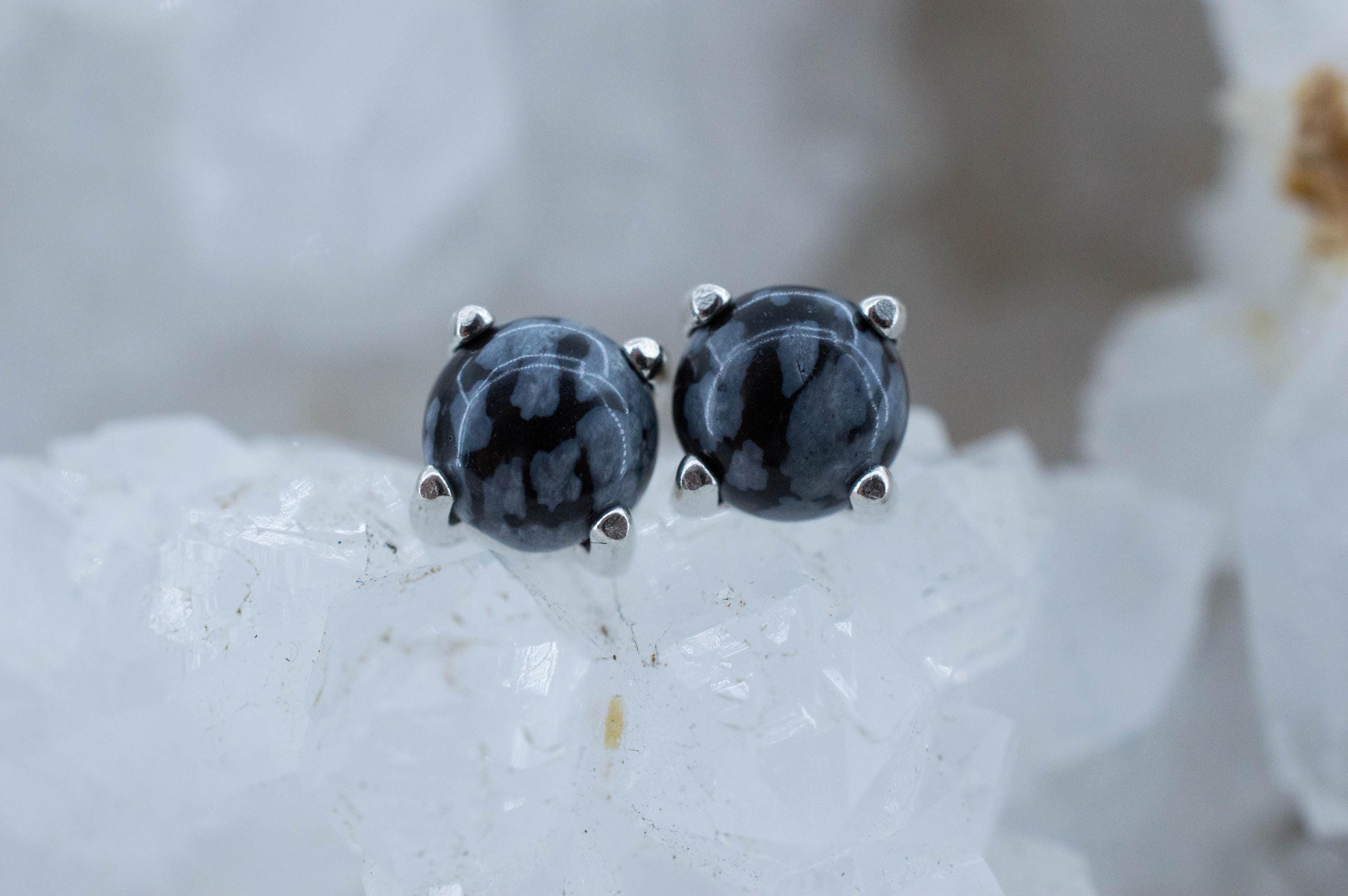 Snowflake Obsidian Earrings; Genuine Untreated Utah Obsidian; 1.215cts - Mark Oliver Gems