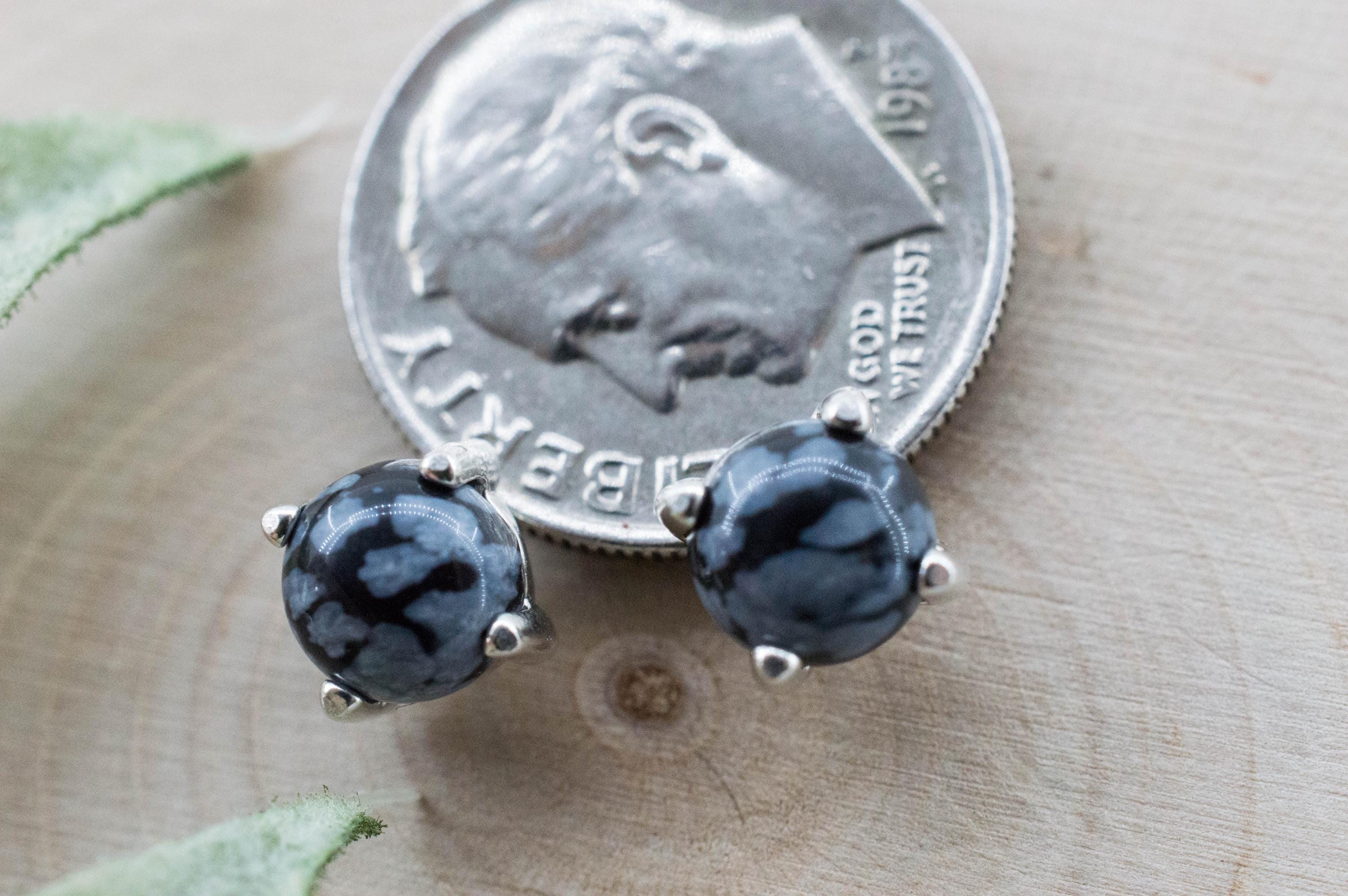 Snowflake Obsidian Earrings; Genuine Untreated Utah Obsidian; 1.215cts - Mark Oliver Gems