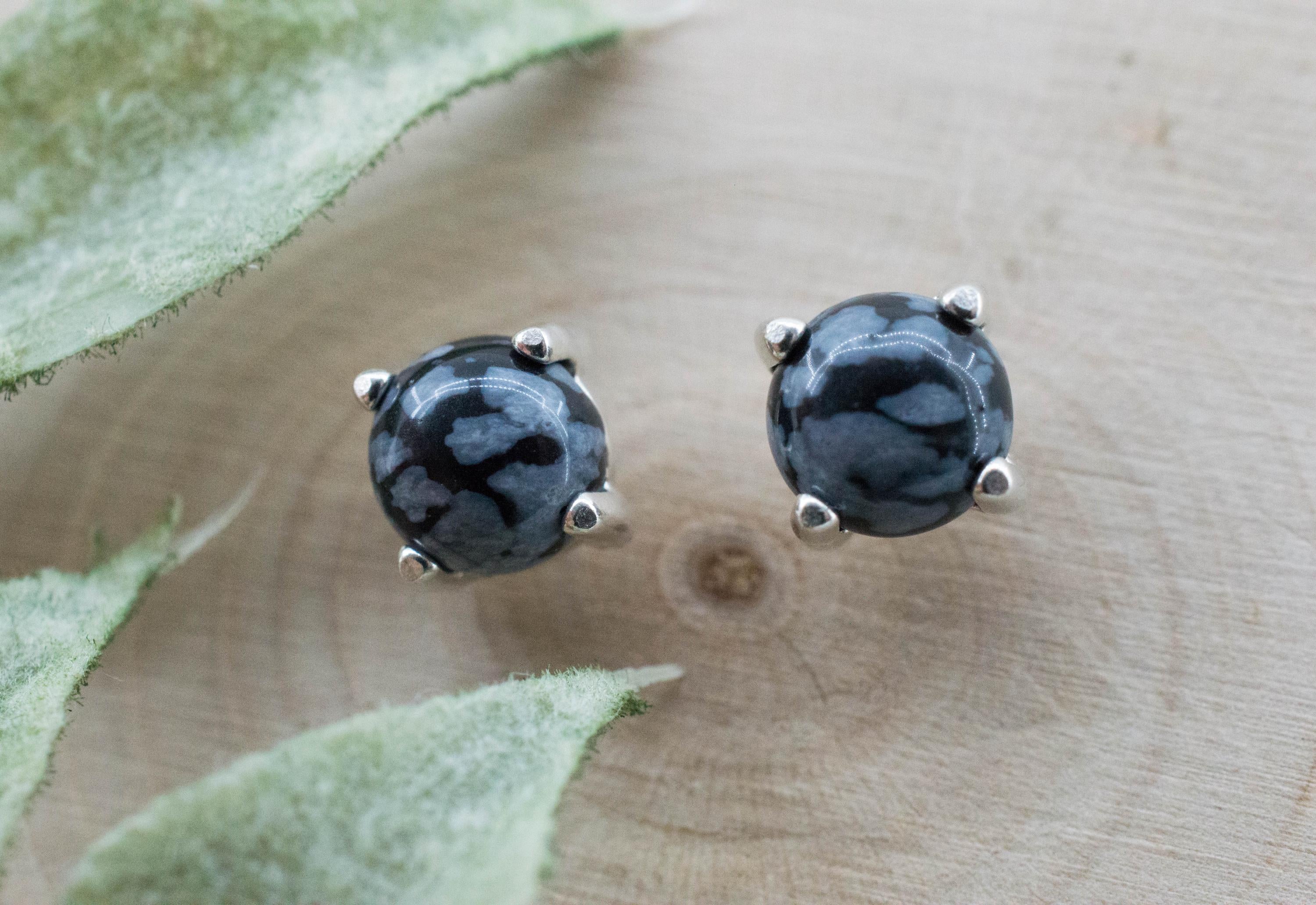 Snowflake Obsidian Earrings; Genuine Untreated Utah Obsidian; 1.215cts - Mark Oliver Gems