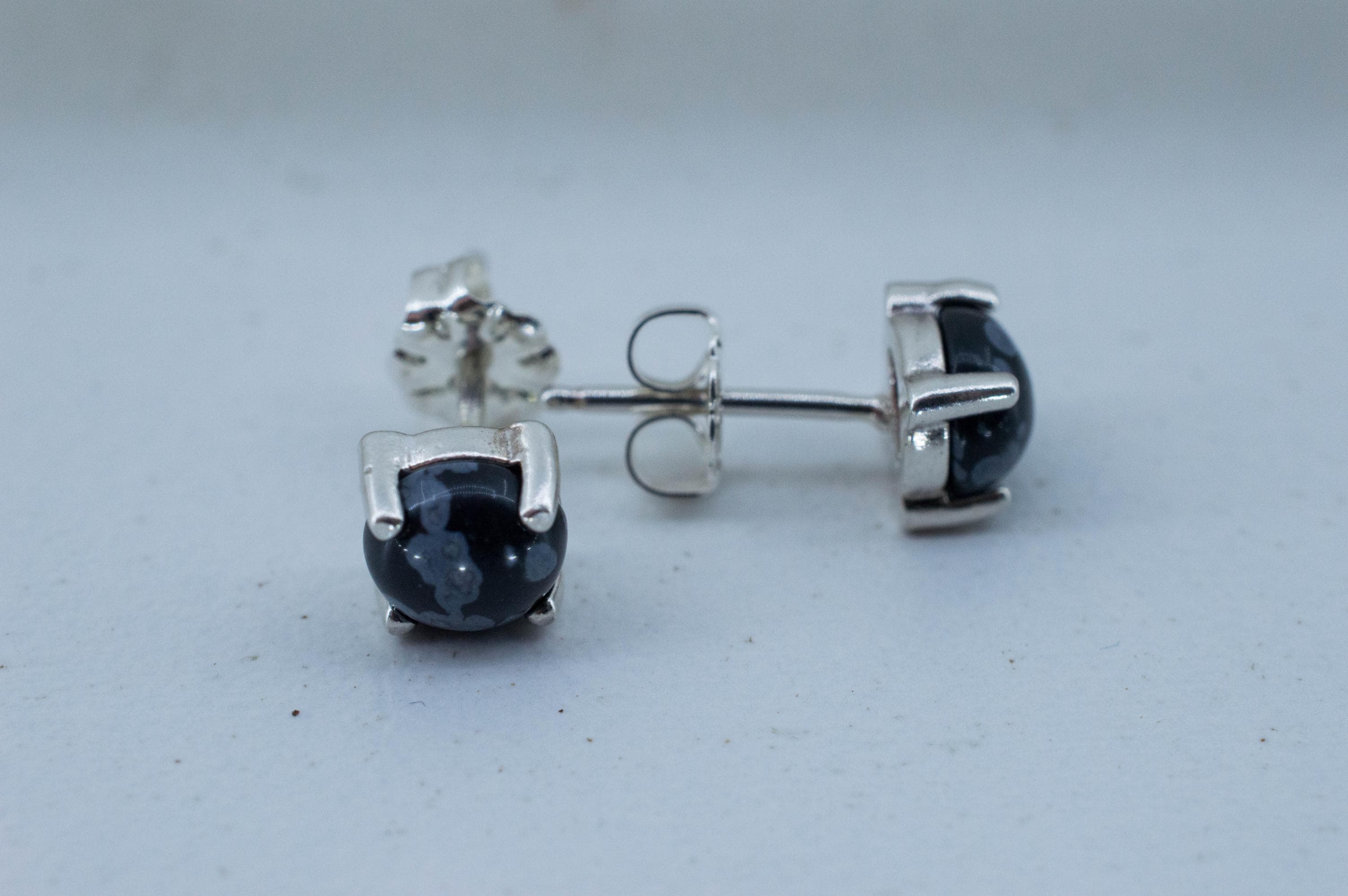 Snowflake Obsidian Earrings; Genuine Untreated Utah Obsidian; 1.300cts - Mark Oliver Gems