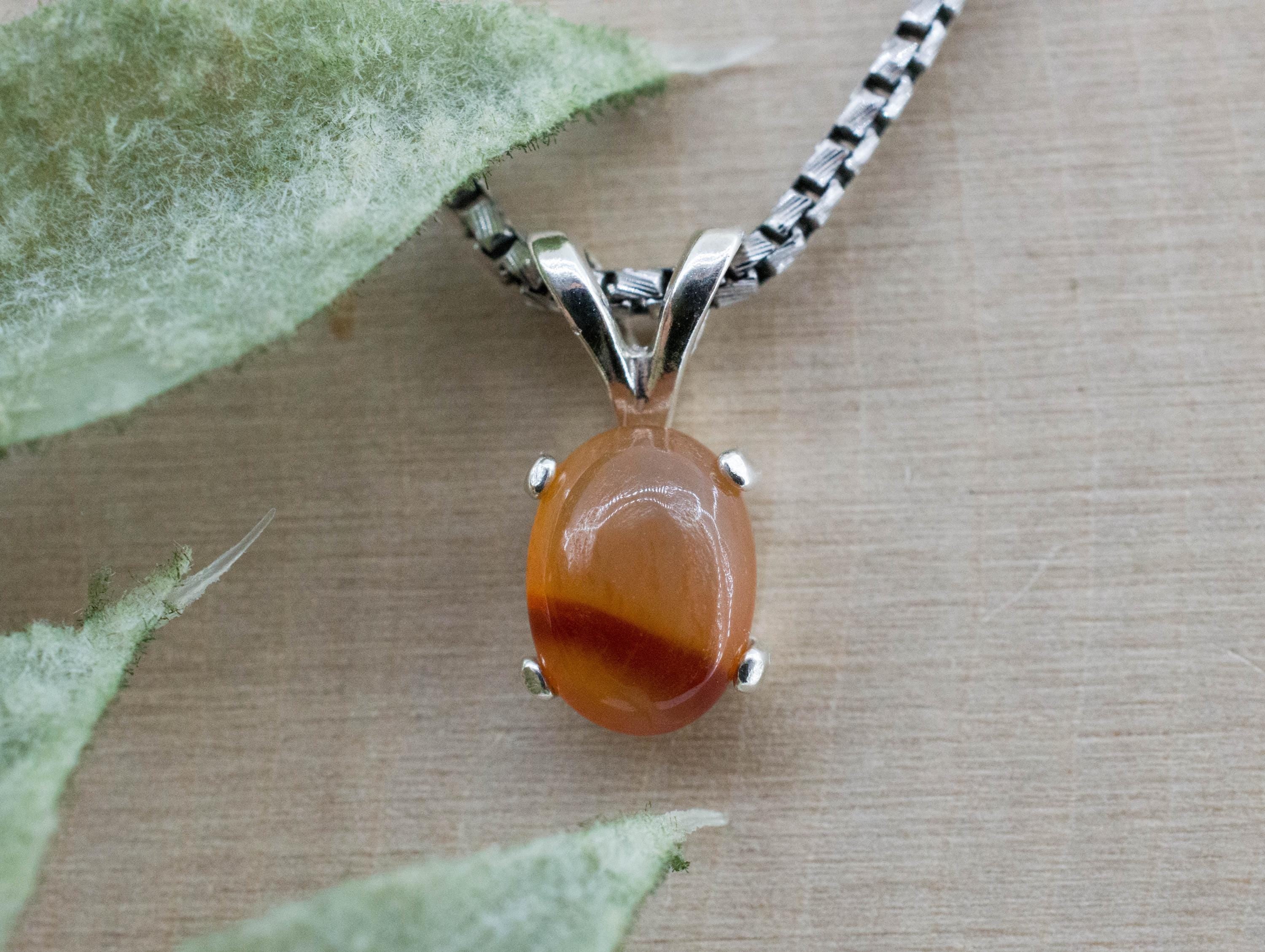 Carnelian Pendant, Natural Untreated New Jersey Carnelian; 0.935cts - Mark Oliver Gems