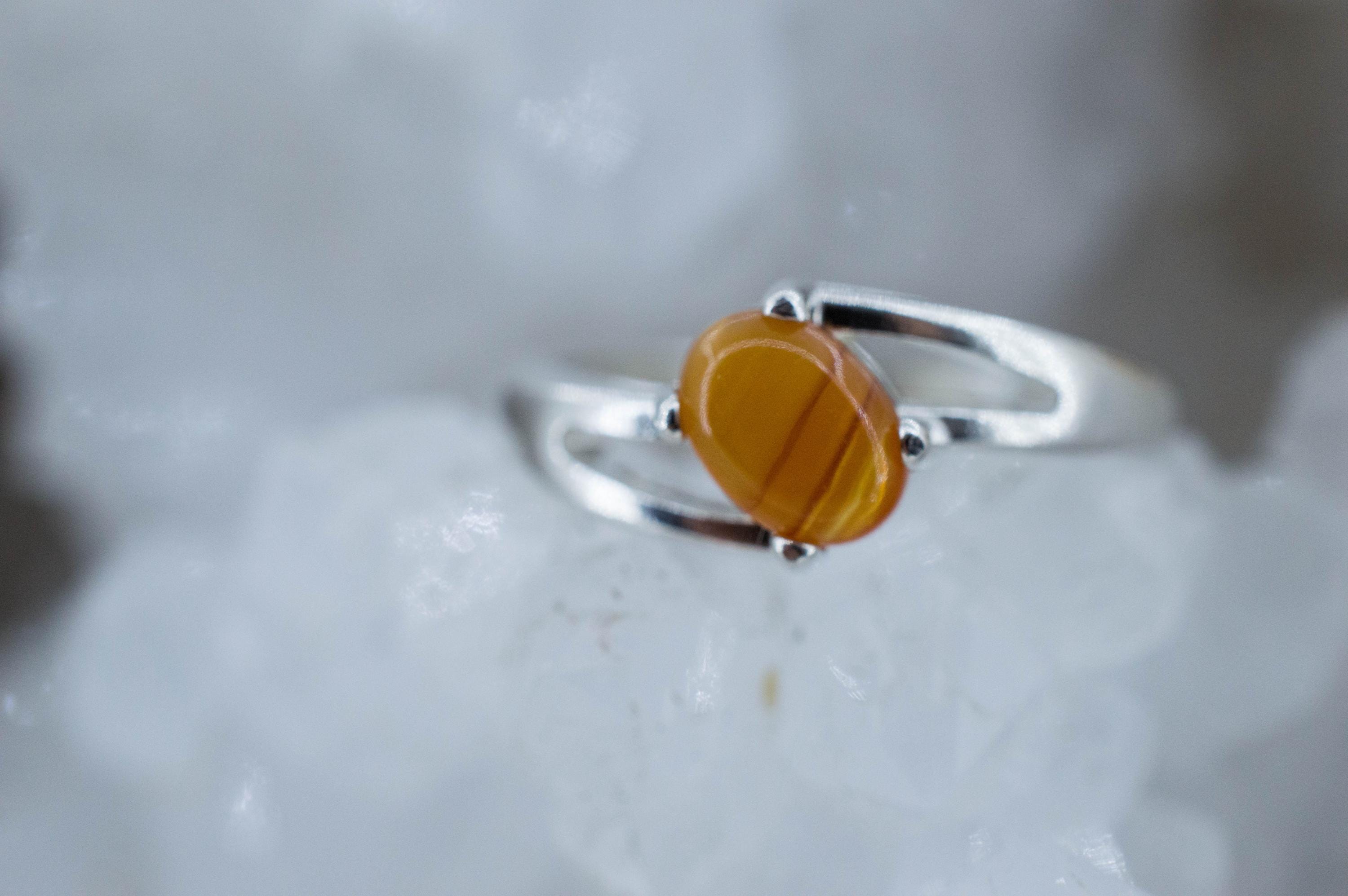 Carnelian Ring, Natural Untreated New Jersey Carnelian; 0.865cts - Mark Oliver Gems