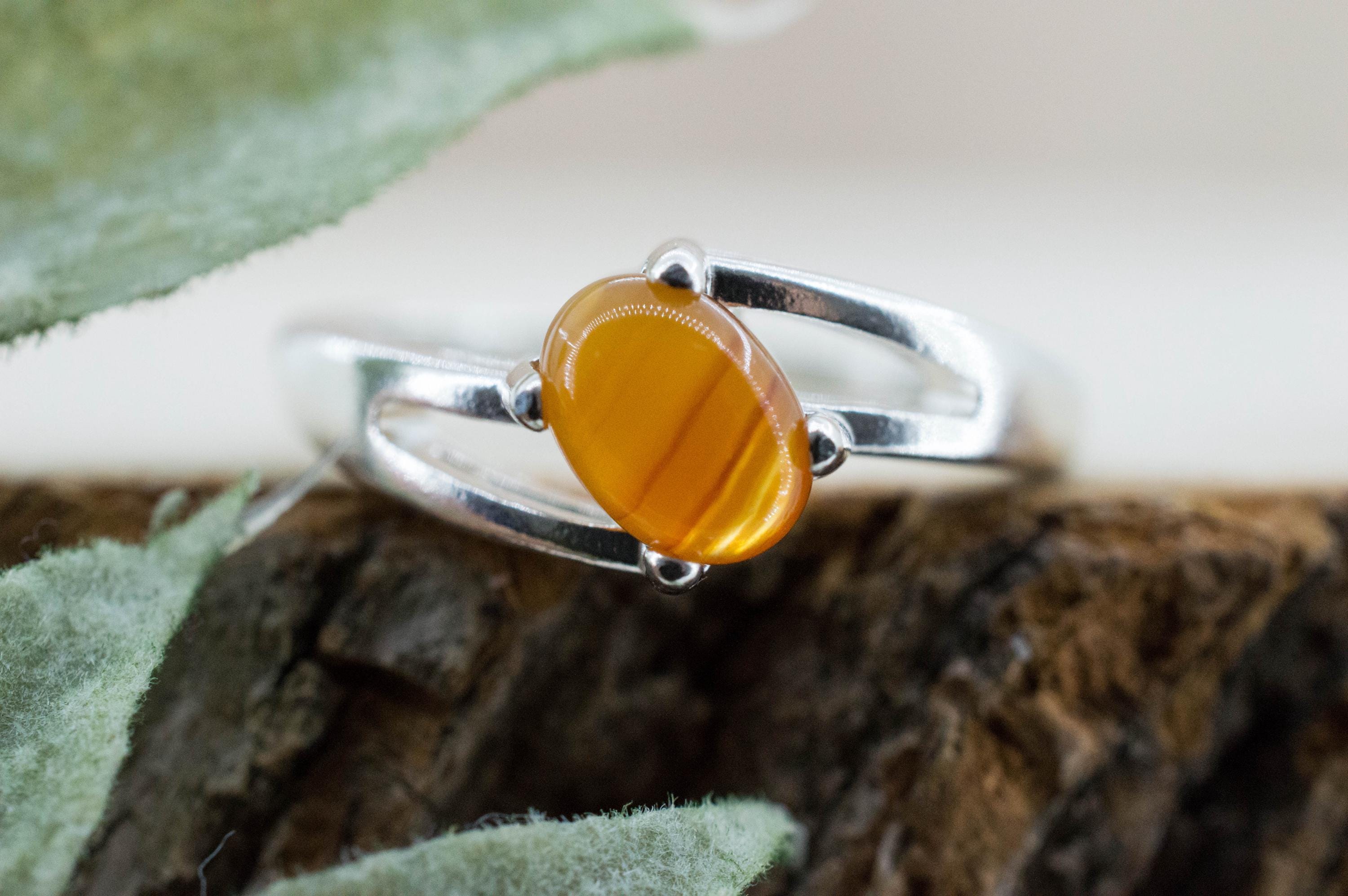 Carnelian Ring, Natural Untreated New Jersey Carnelian; 0.865cts - Mark Oliver Gems