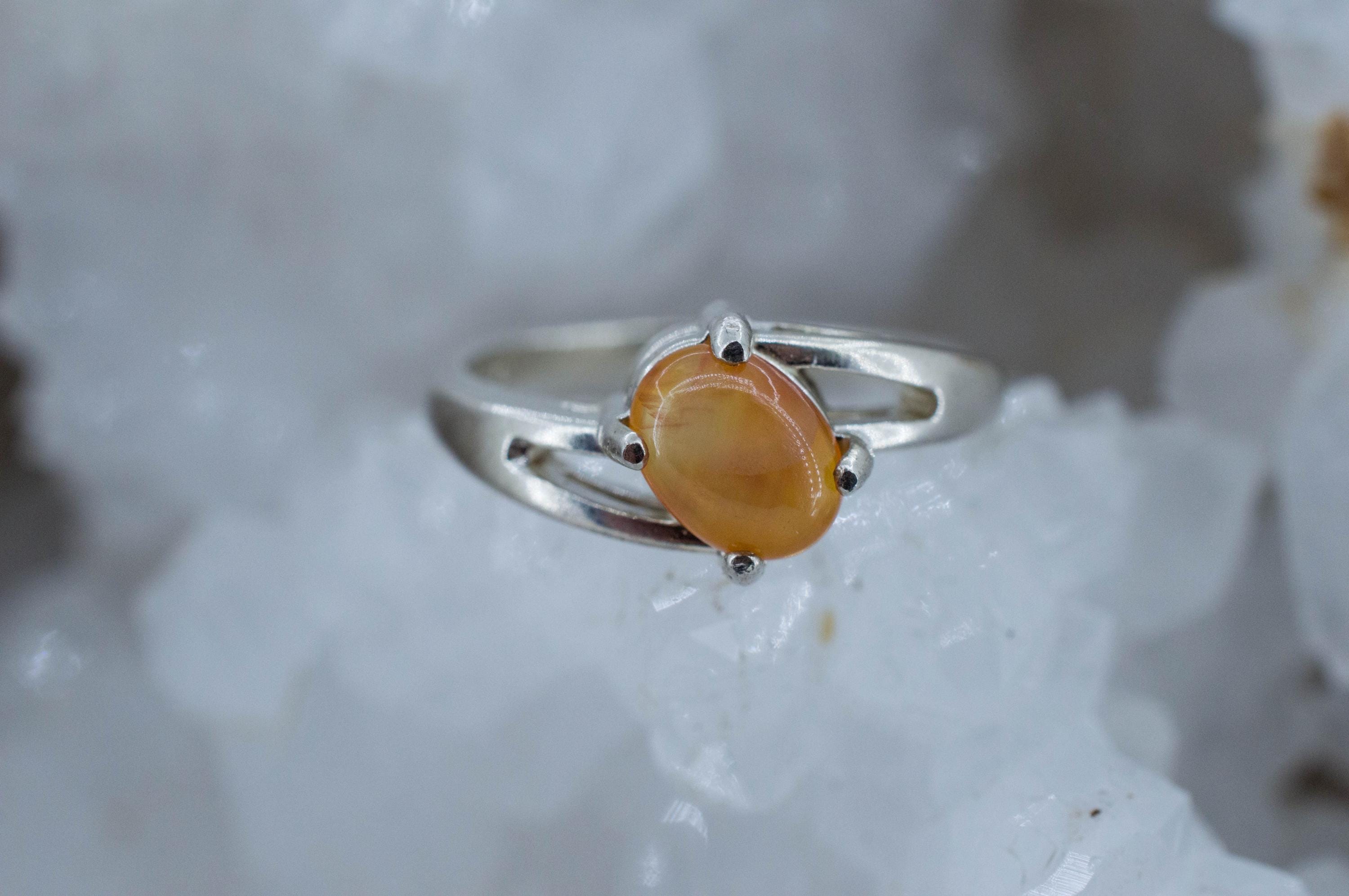 Carnelian Ring, Natural Untreated New Jersey Carnelian; 1.000cts - Mark Oliver Gems