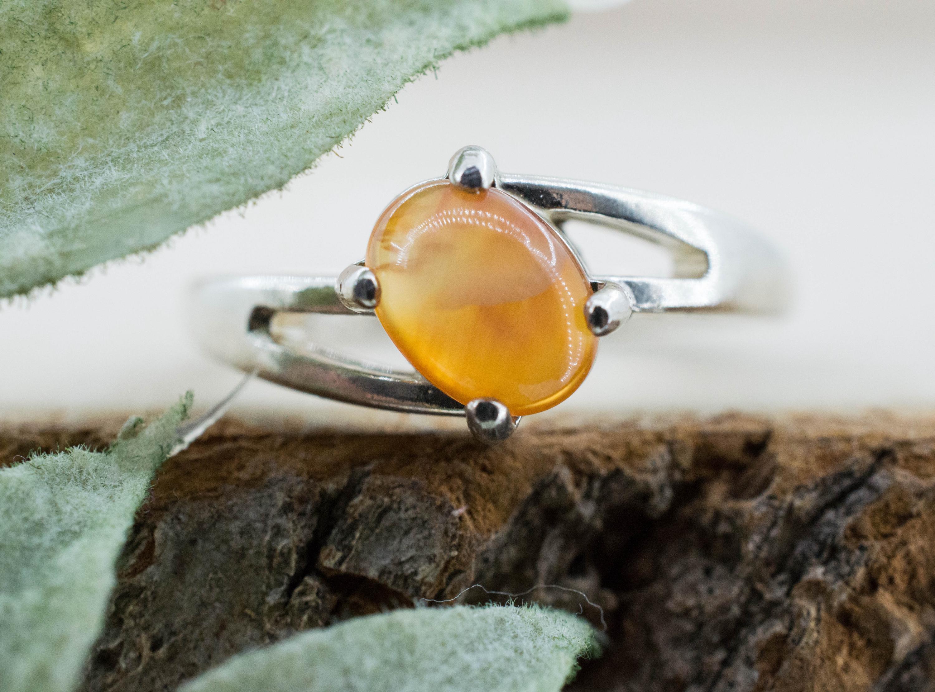 Carnelian Ring, Natural Untreated New Jersey Carnelian; 1.000cts - Mark Oliver Gems