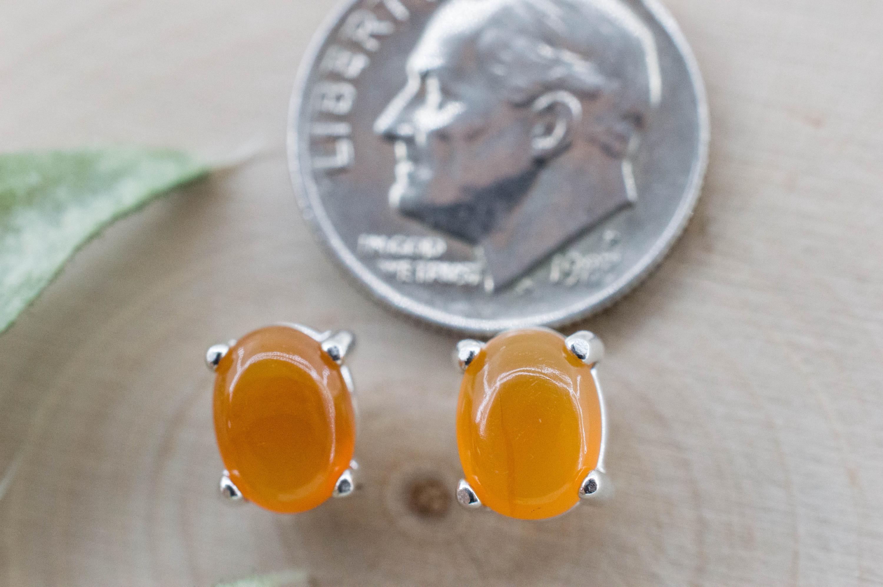 Carnelian Earrings, Natural Untreated New Jersey Carnelian; 2.350cts - Mark Oliver Gems