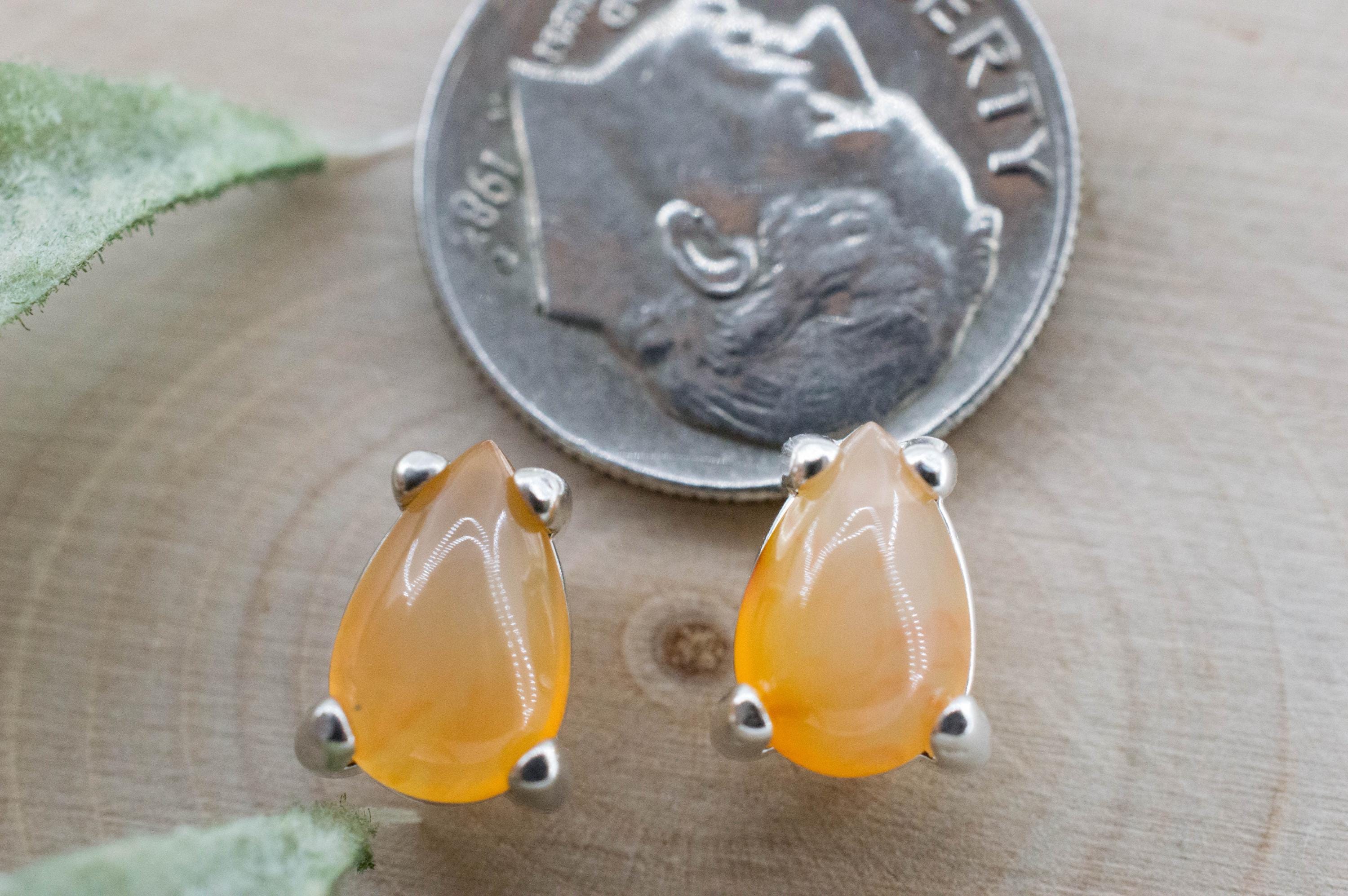 Carnelian Earrings, Natural Untreated New Jersey Carnelian; 2.390cts - Mark Oliver Gems