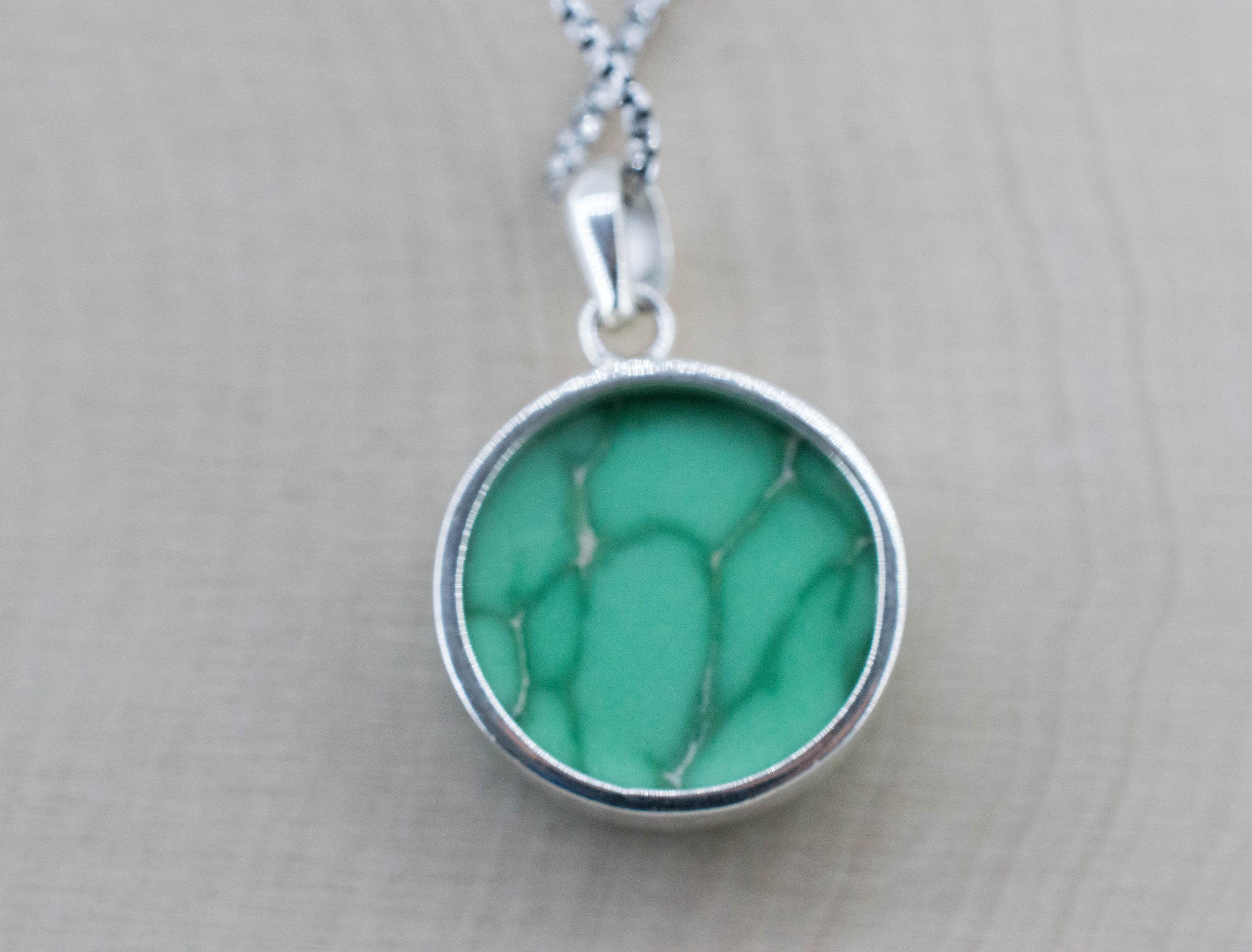 Variscite Pendant, Natural Untreated Australia Variscite; 19mm - Mark Oliver Gems