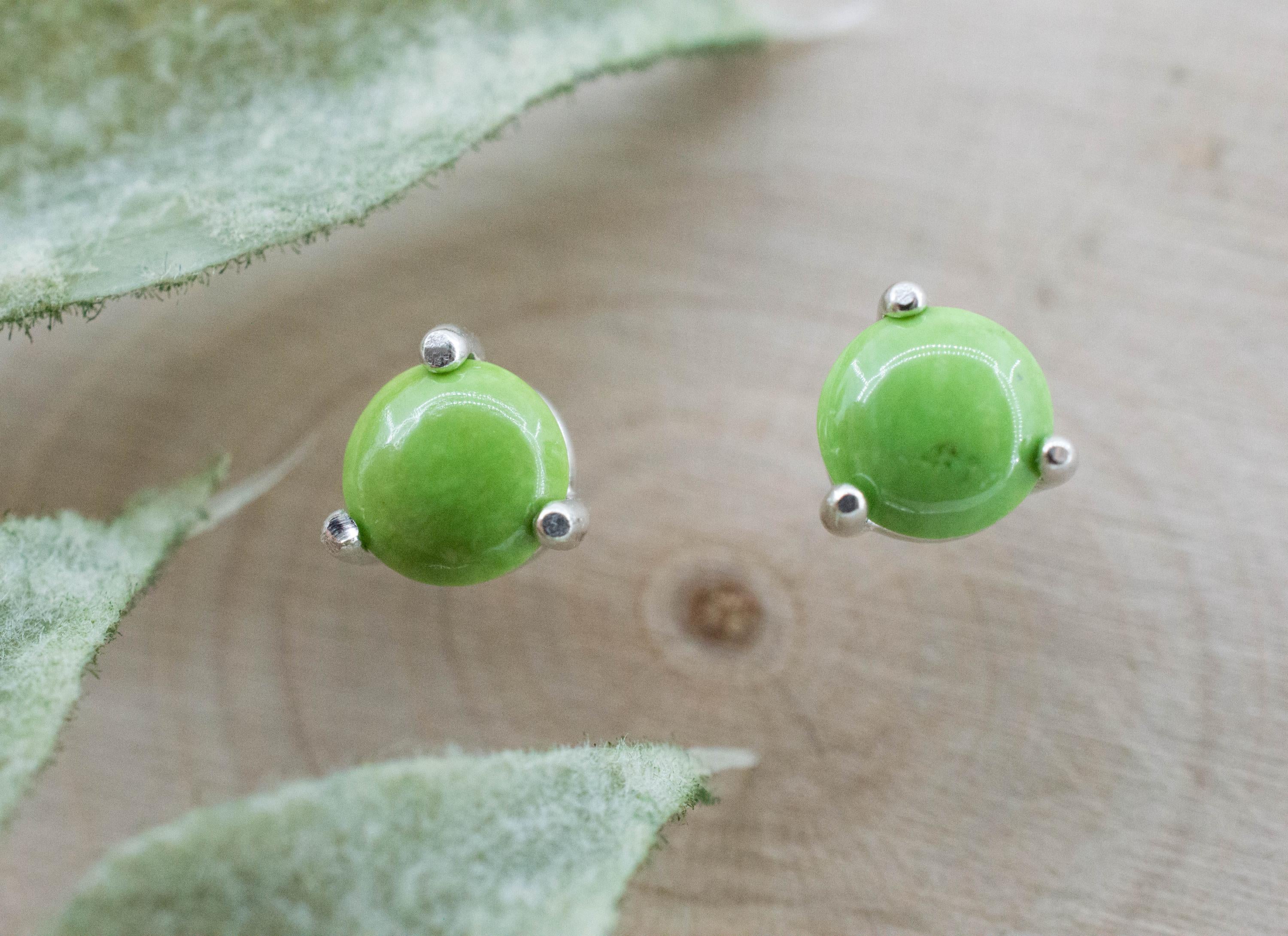 Gaspetite Earrings; Natural Untreated Australian Gaspeite; 0.785cts - Mark Oliver Gems