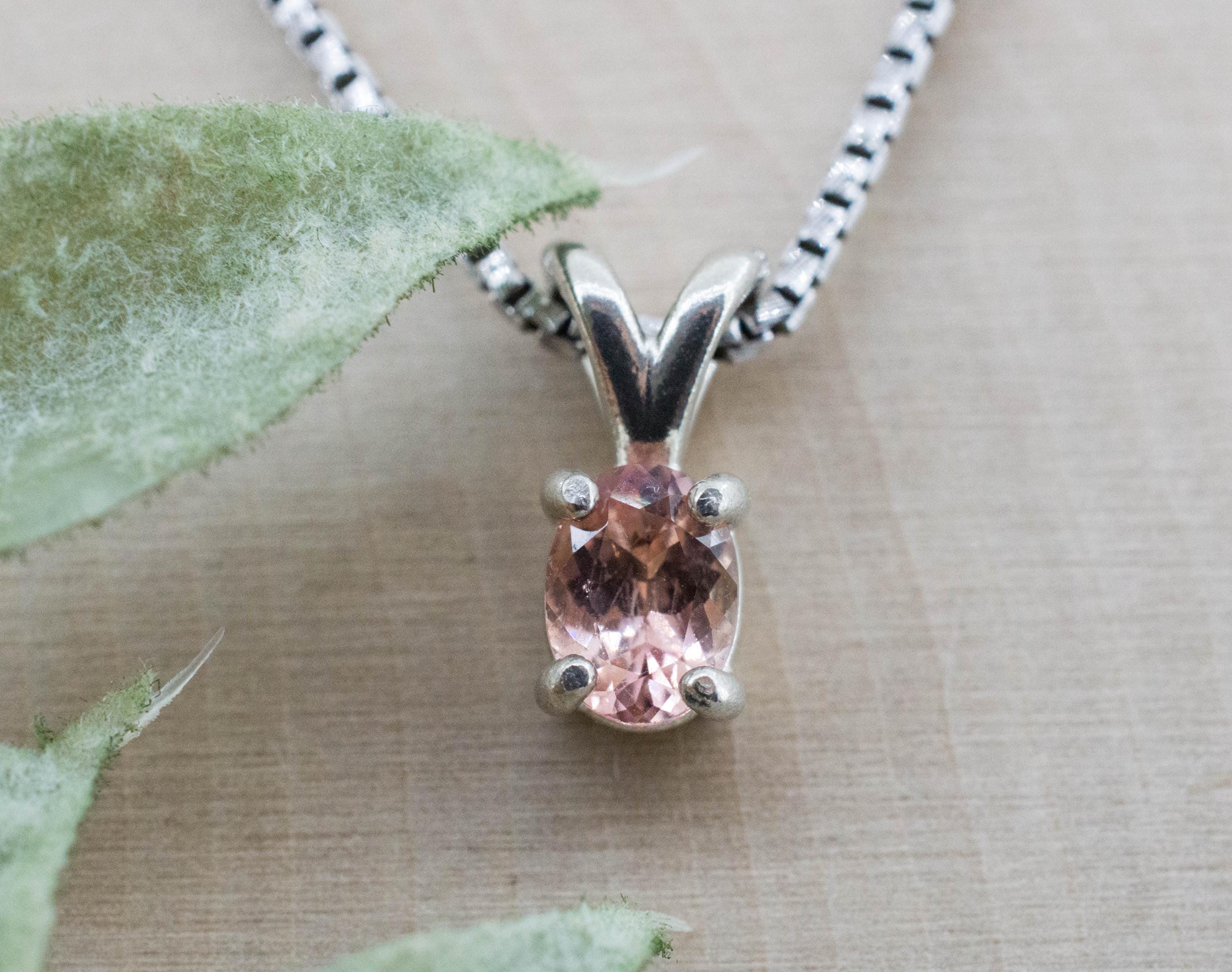 Peach Tourmaline Pendant; Natural Untreated Brazil Pink Tourmaline; 0.575cts - Mark Oliver Gems