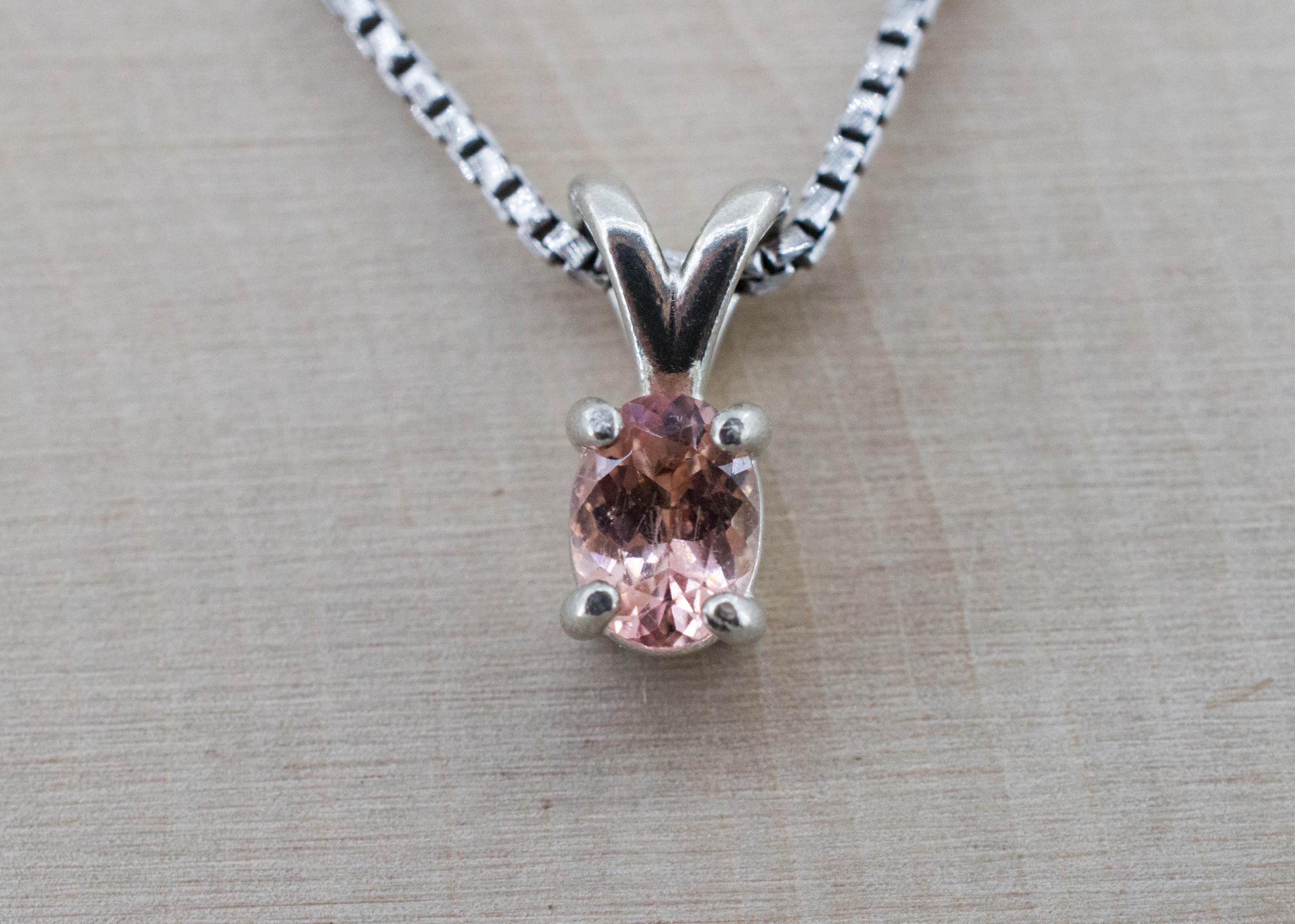 Peach Tourmaline Pendant; Natural Untreated Brazil Pink Tourmaline; 0.575cts - Mark Oliver Gems