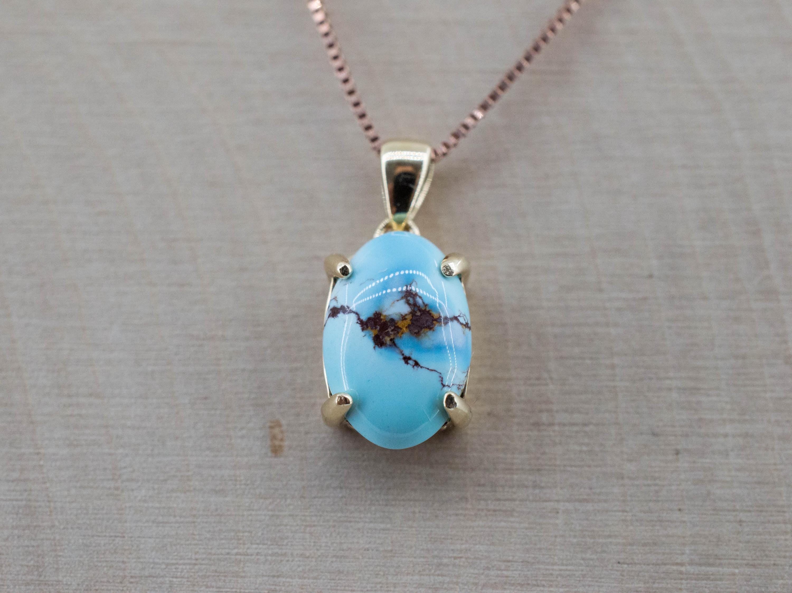 Golden Hills Turquoise Pendant, Natural Untreated Kazakhstan Turquoise; 1.125cts - Mark Oliver Gems