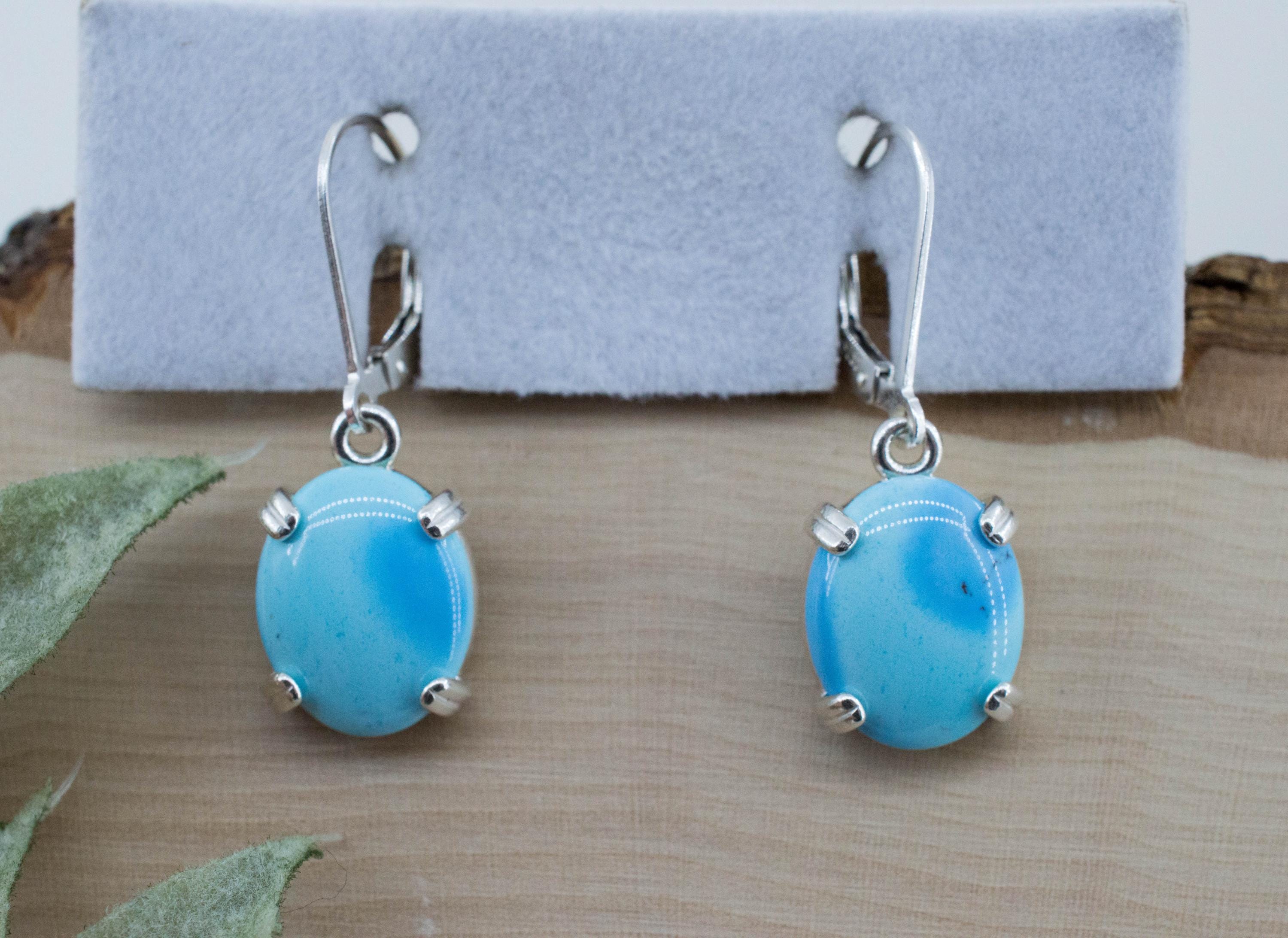 Golden Hills Turquoise Earrings, Natural Untreated Kazakhstan Turquoise; 5.660cts - Mark Oliver Gems