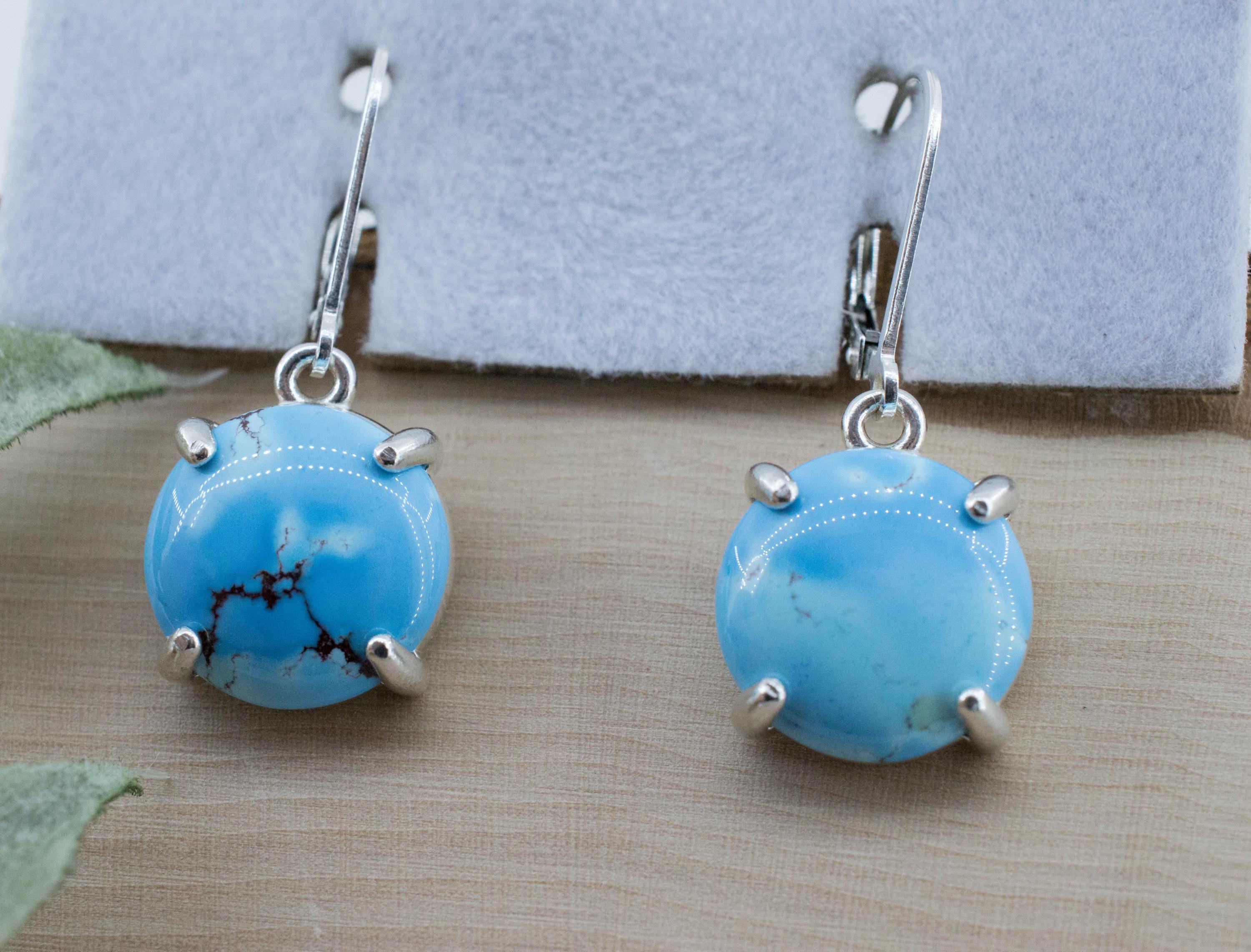 Golden Hills Turquoise Earrings, Natural Untreated Kazakhstan Turquoise; 7.720cts - Mark Oliver Gems