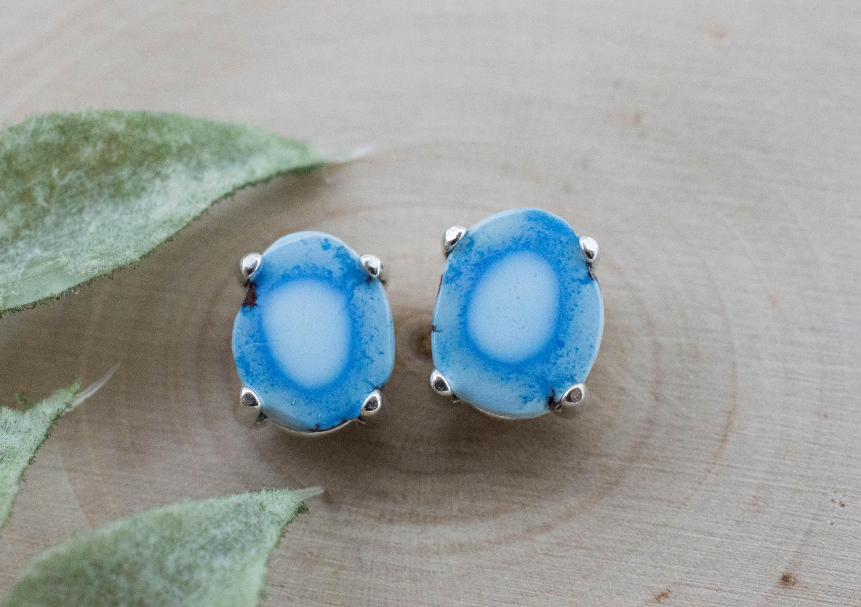 Golden Hills Turquoise Earrings, Natural Untreated Kazakhstan Turquoise; 3.060cts - Mark Oliver Gems