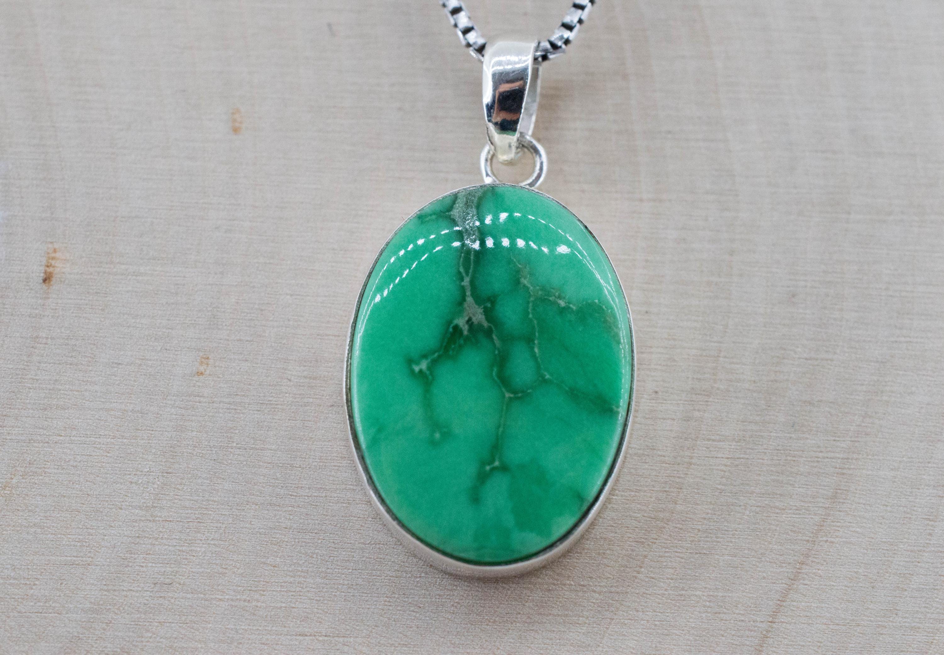 Variscite Pendant, Natural Untreated Australia Variscite; 23x17mm - Mark Oliver Gems