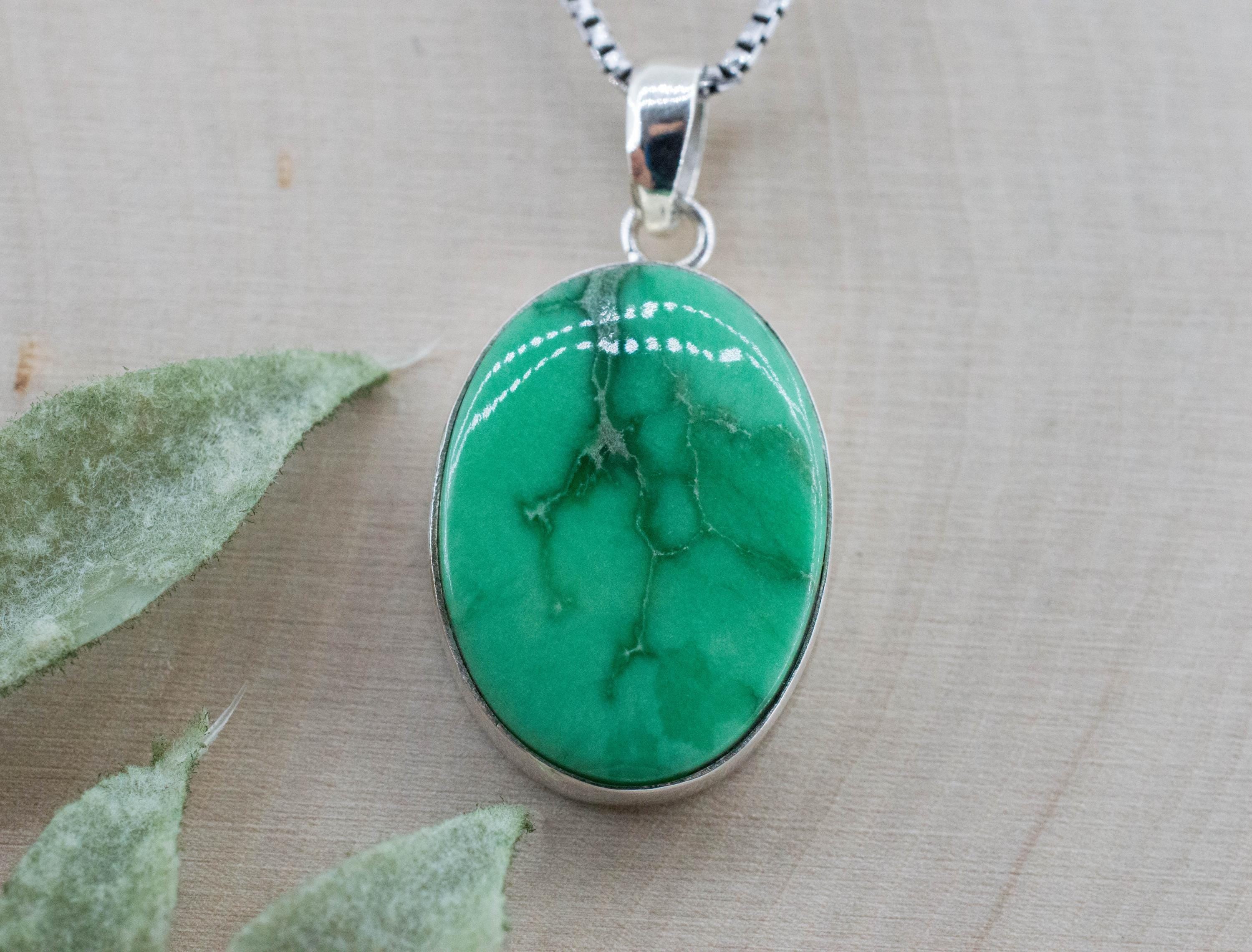 Variscite Pendant, Natural Untreated Australia Variscite; 23x17mm - Mark Oliver Gems