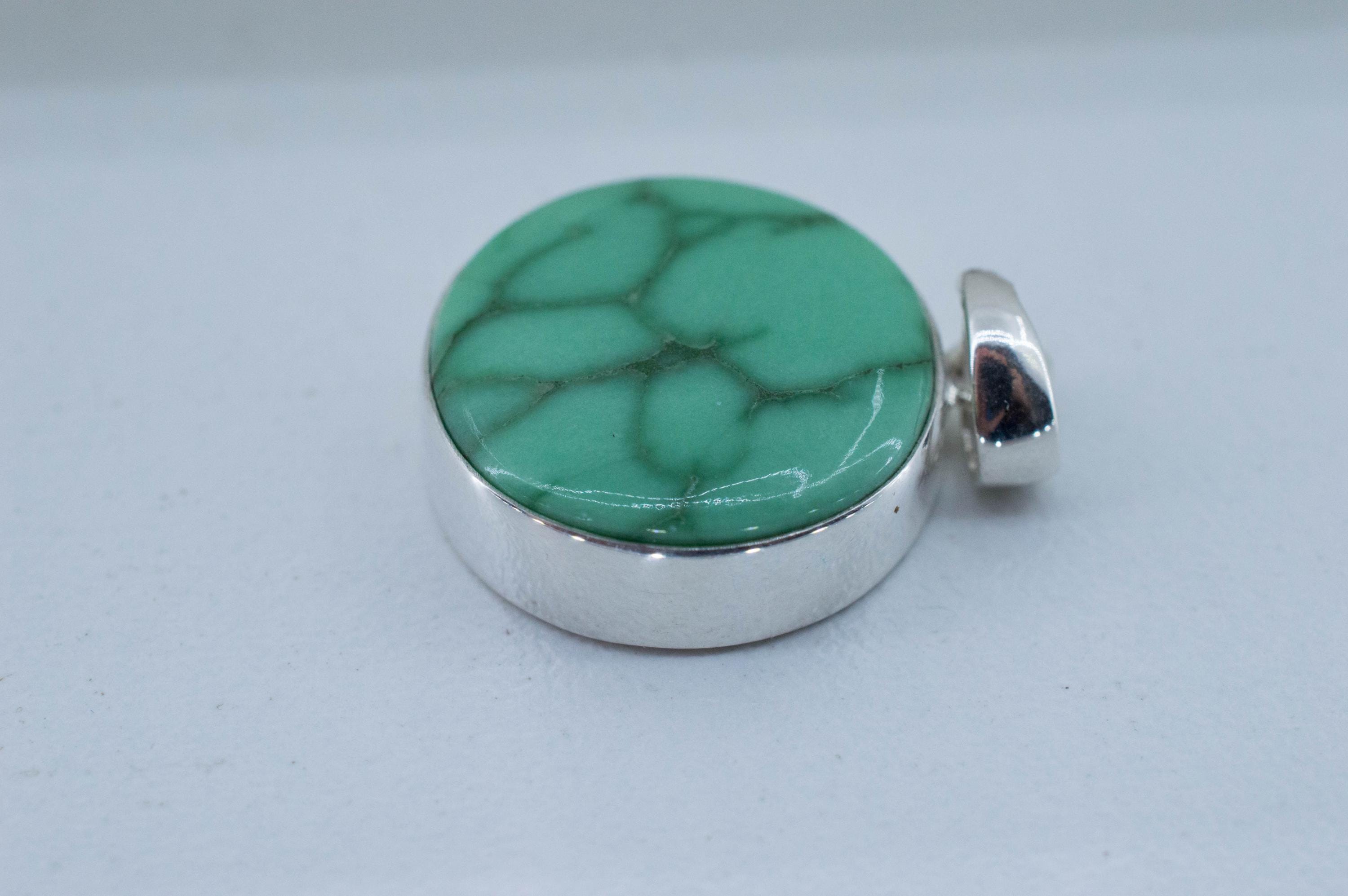 Variscite Pendant, Natural Untreated Australia Variscite; 19mm - Mark Oliver Gems