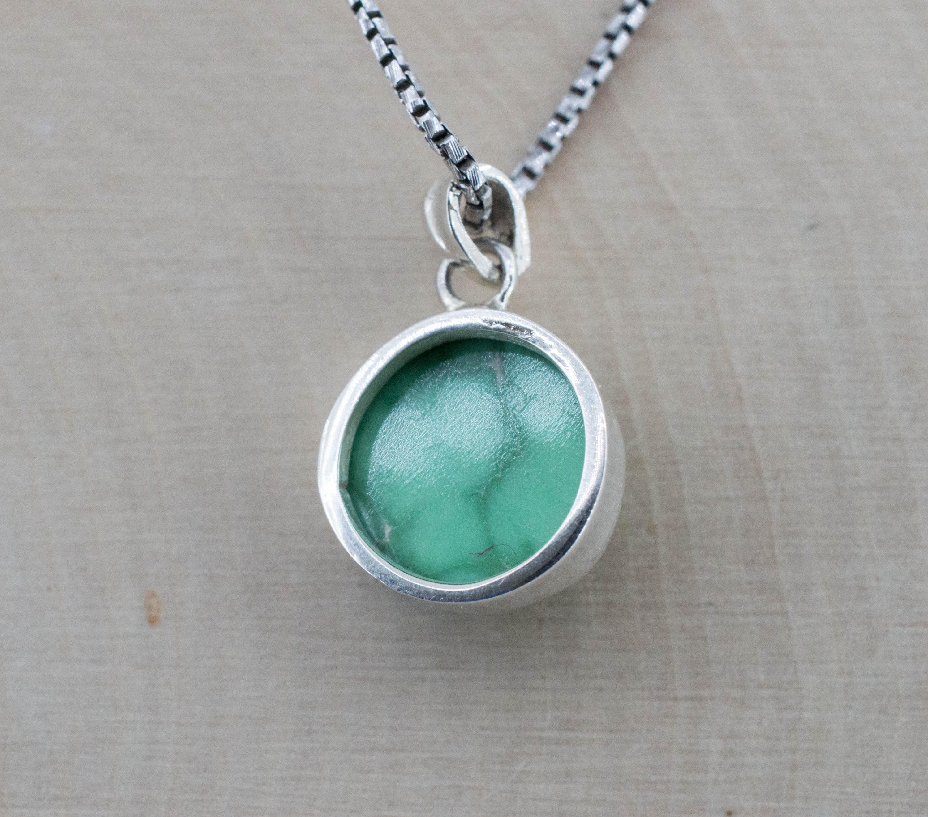 Variscite Pendant, Natural Untreated Australia Variscite; 14mm - Mark Oliver Gems