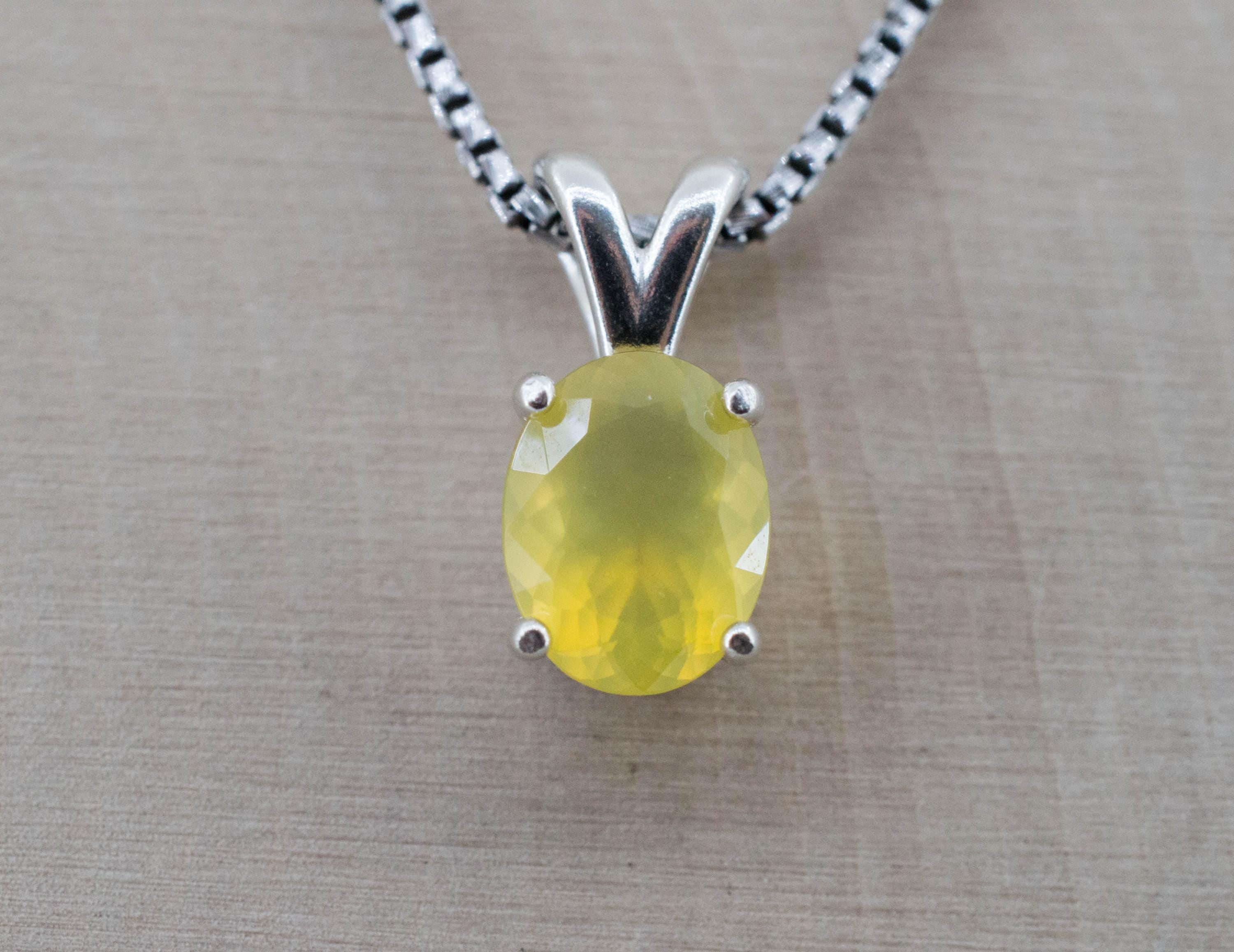 Yellow Opal Pendant, Natural Untreated Tanzania Opal; 1.345cts - Mark Oliver Gems