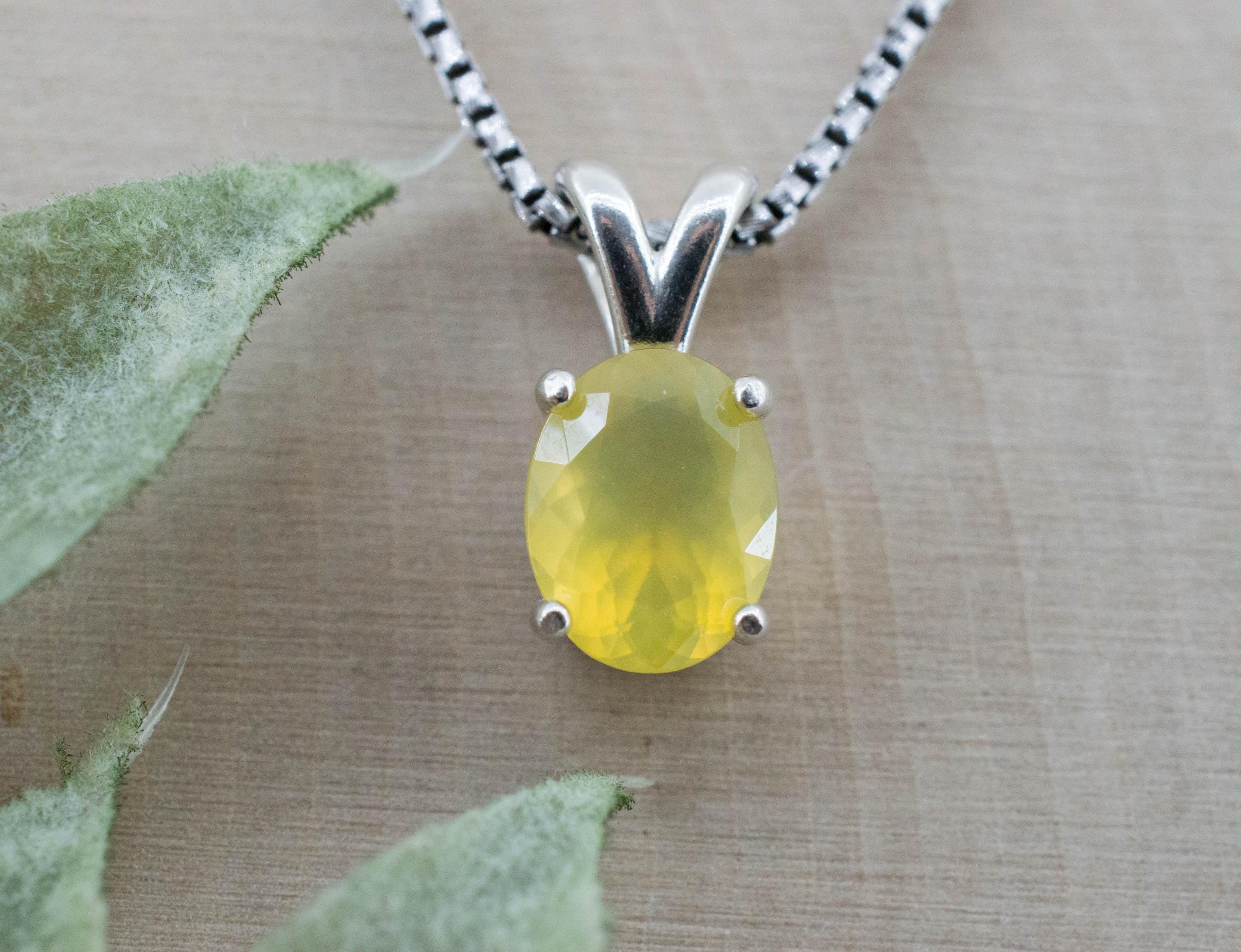 Yellow Opal Pendant, Natural Untreated Tanzania Opal; 1.345cts - Mark Oliver Gems