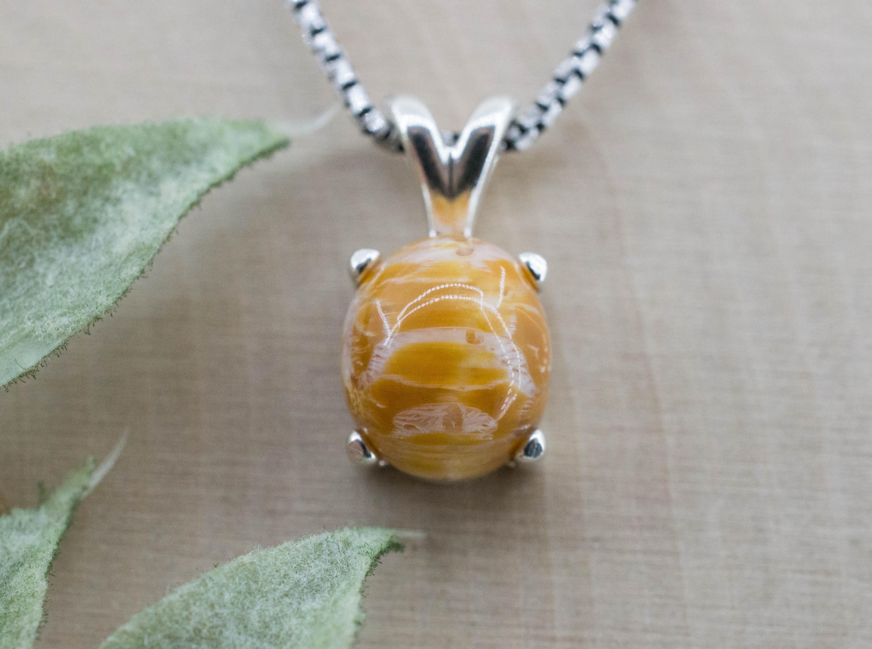 Cat's Eye Opal Pendant, Natural Untreated Tanzania Yellow Opal; 3.925cts - Mark Oliver Gems