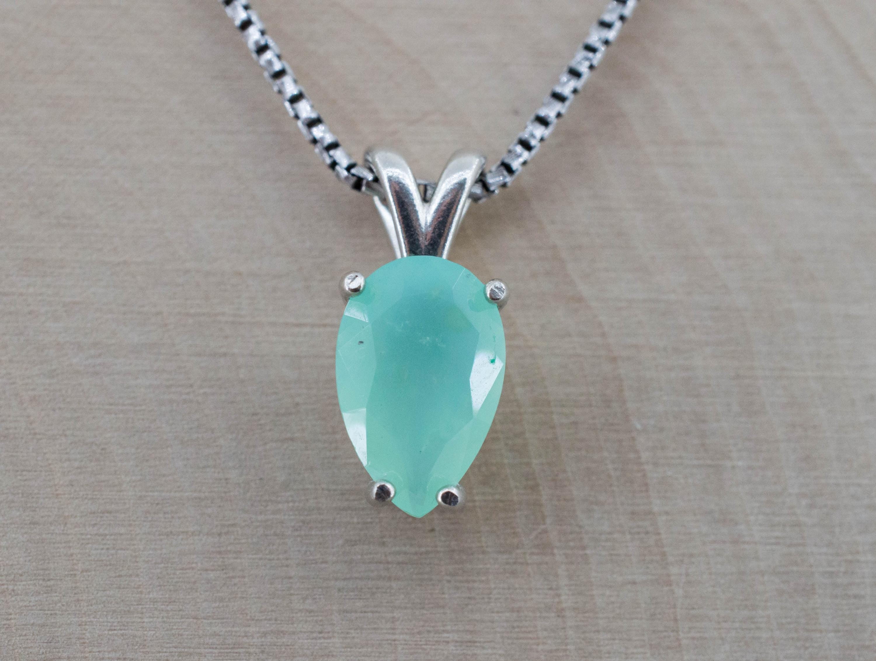 Green Opal Pendant, Natural Untreated Tanzania Prase Opal; 1.935cts - Mark Oliver Gems