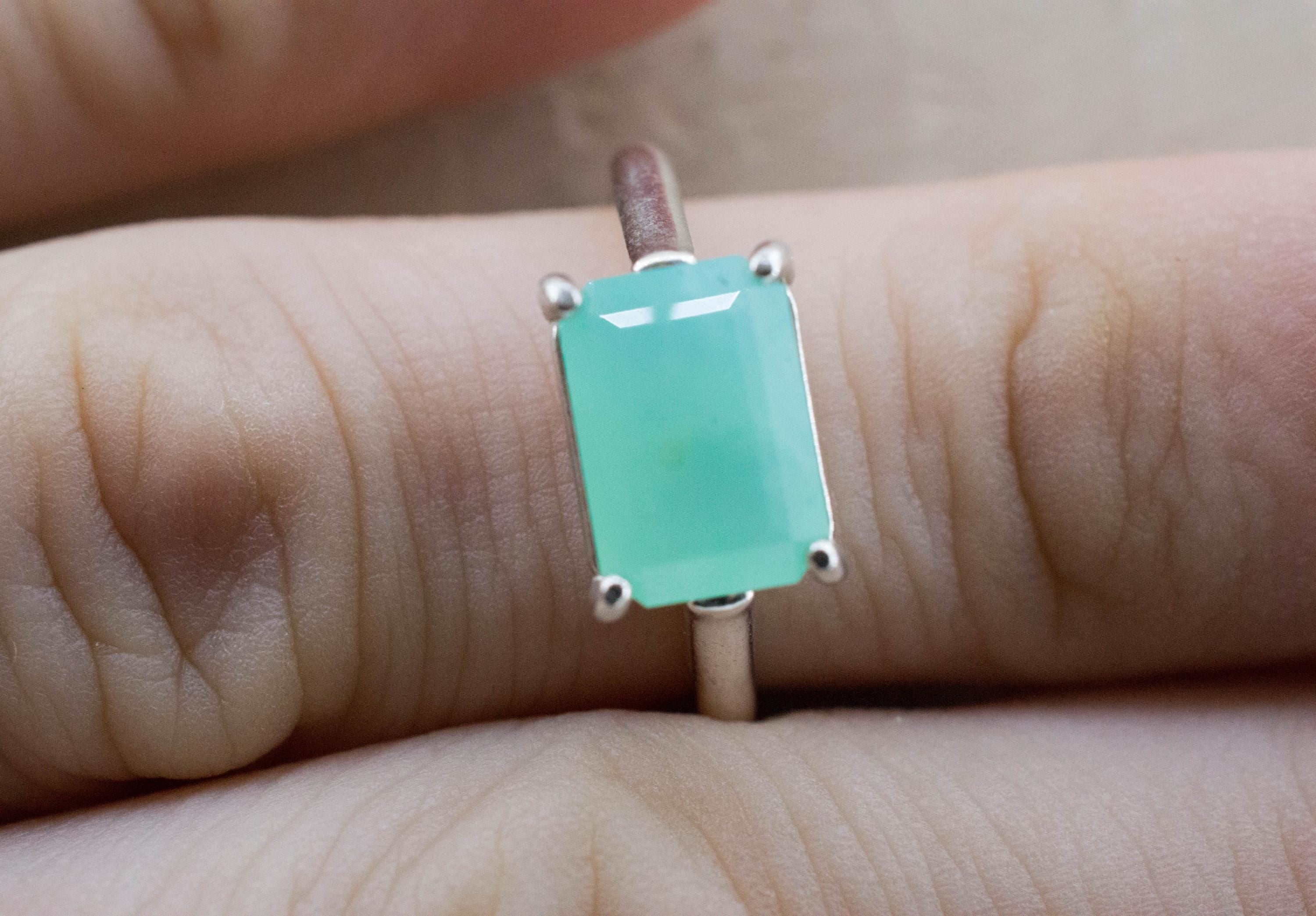 Green Opal Ring, Natural Untreated Tanzania Prase Opal; 2.075cts - Mark Oliver Gems