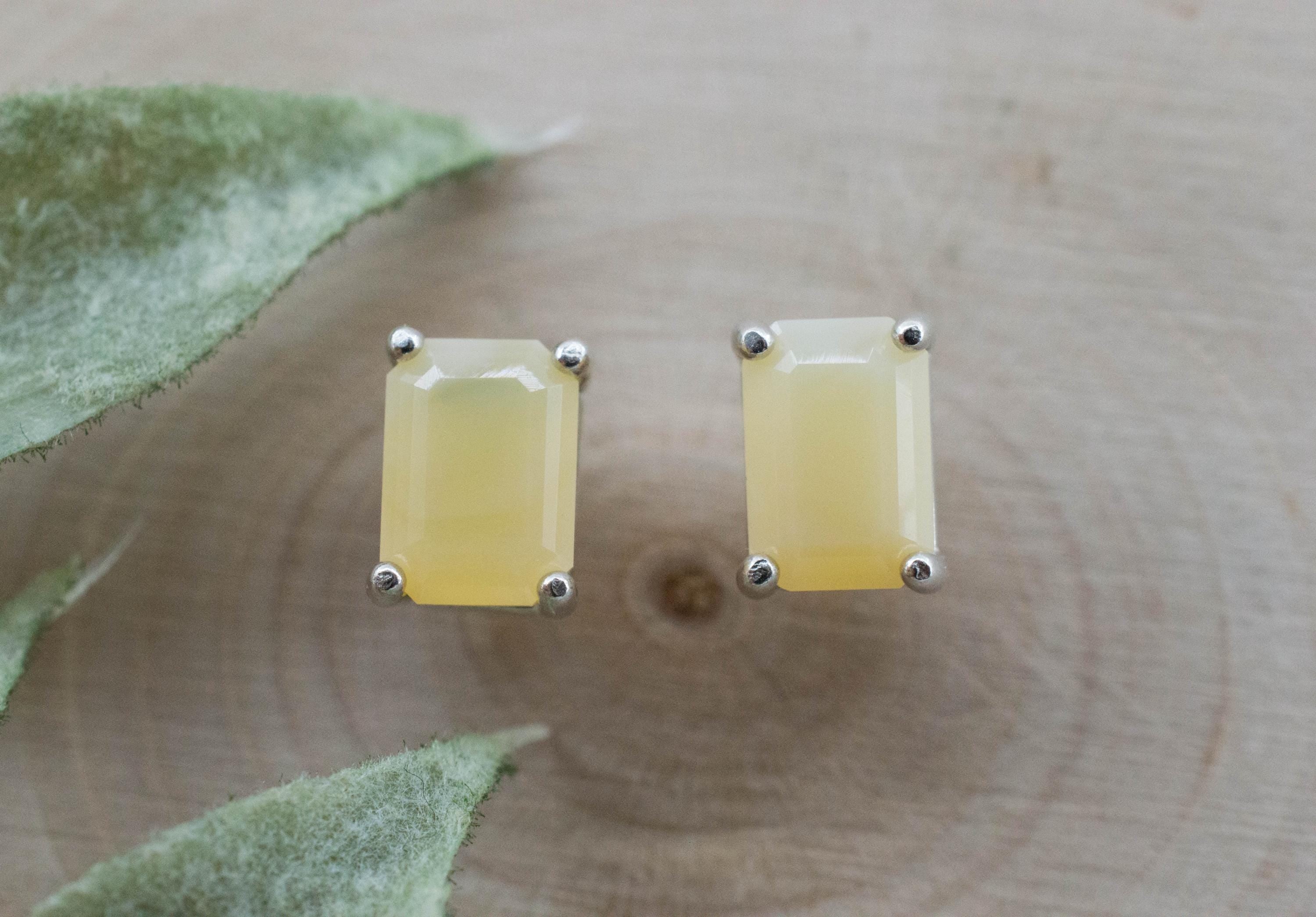 Yellow Opal Earrings, Natural Untreated Brazil Fire Opal; 1.300cts - Mark Oliver Gems