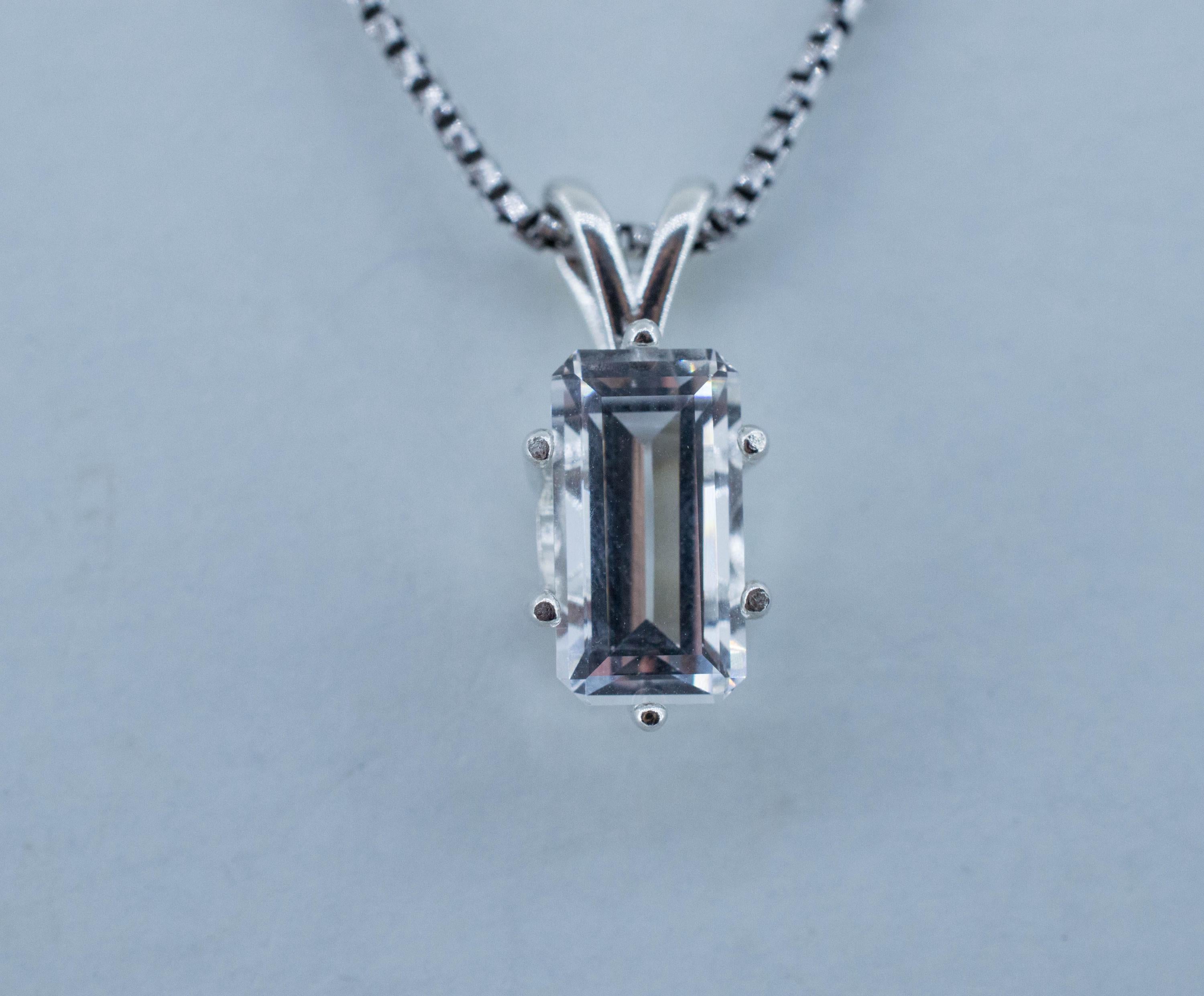 Goshenite Pendant; Genuine Untreated Mozambique Beryl; 2.200cts - Mark Oliver Gems