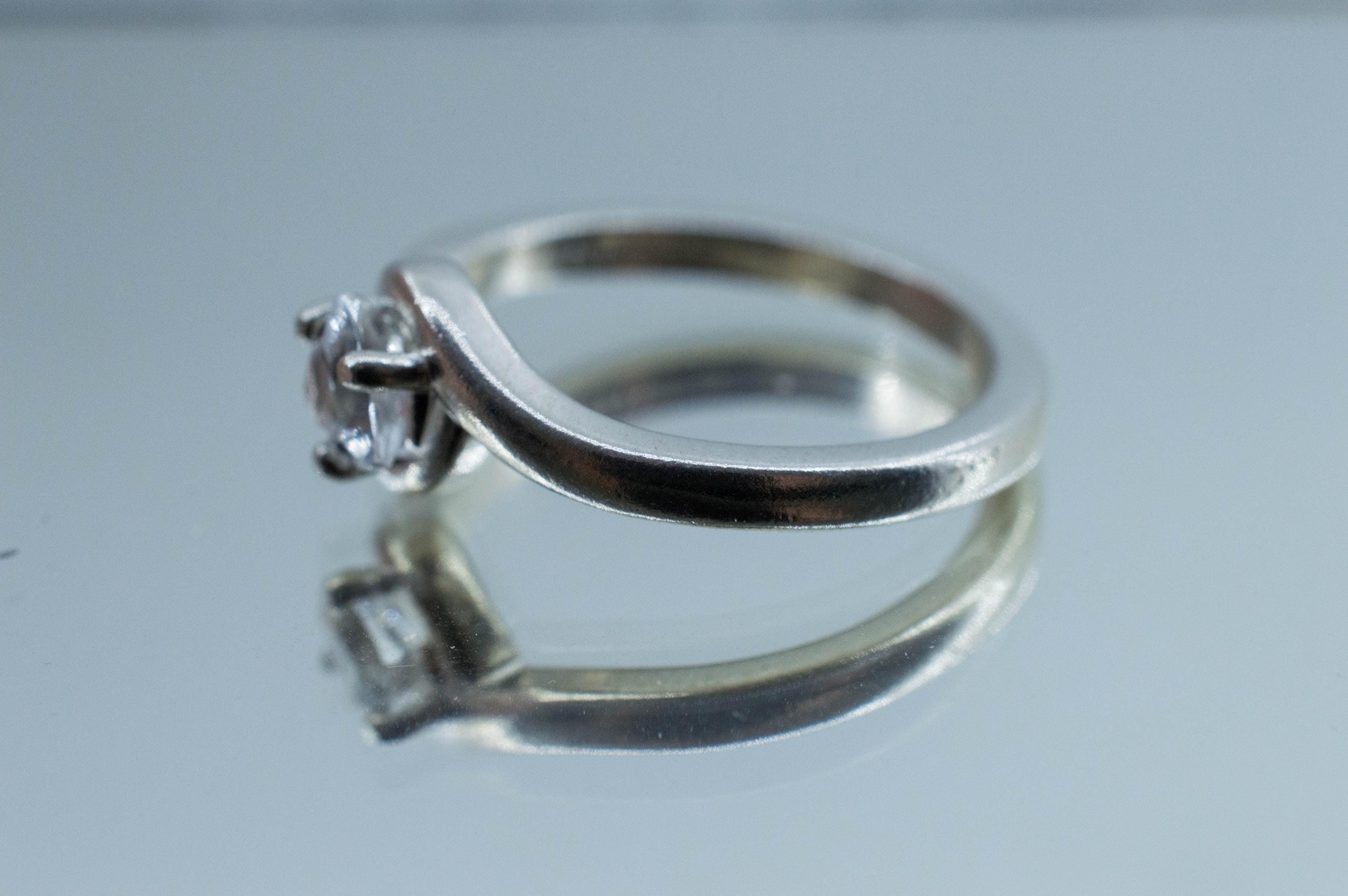 Goshenite Ring; Natural Untreated Mozambique Platinum Beryl; 0.385cts - Mark Oliver Gems
