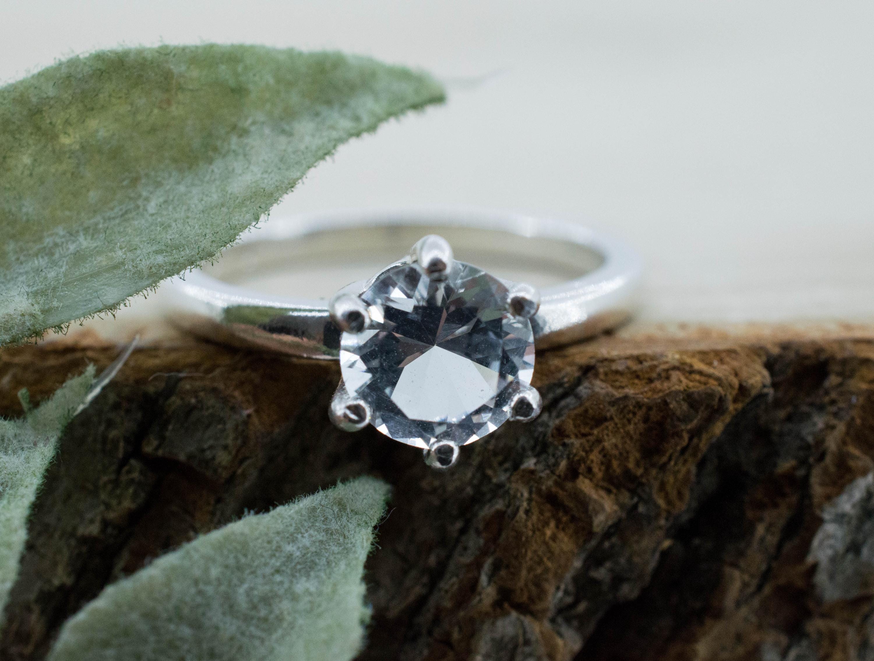 Goshenite Ring; Natural Untreated Mozambique Platinum Beryl; 1.090cts - Mark Oliver Gems