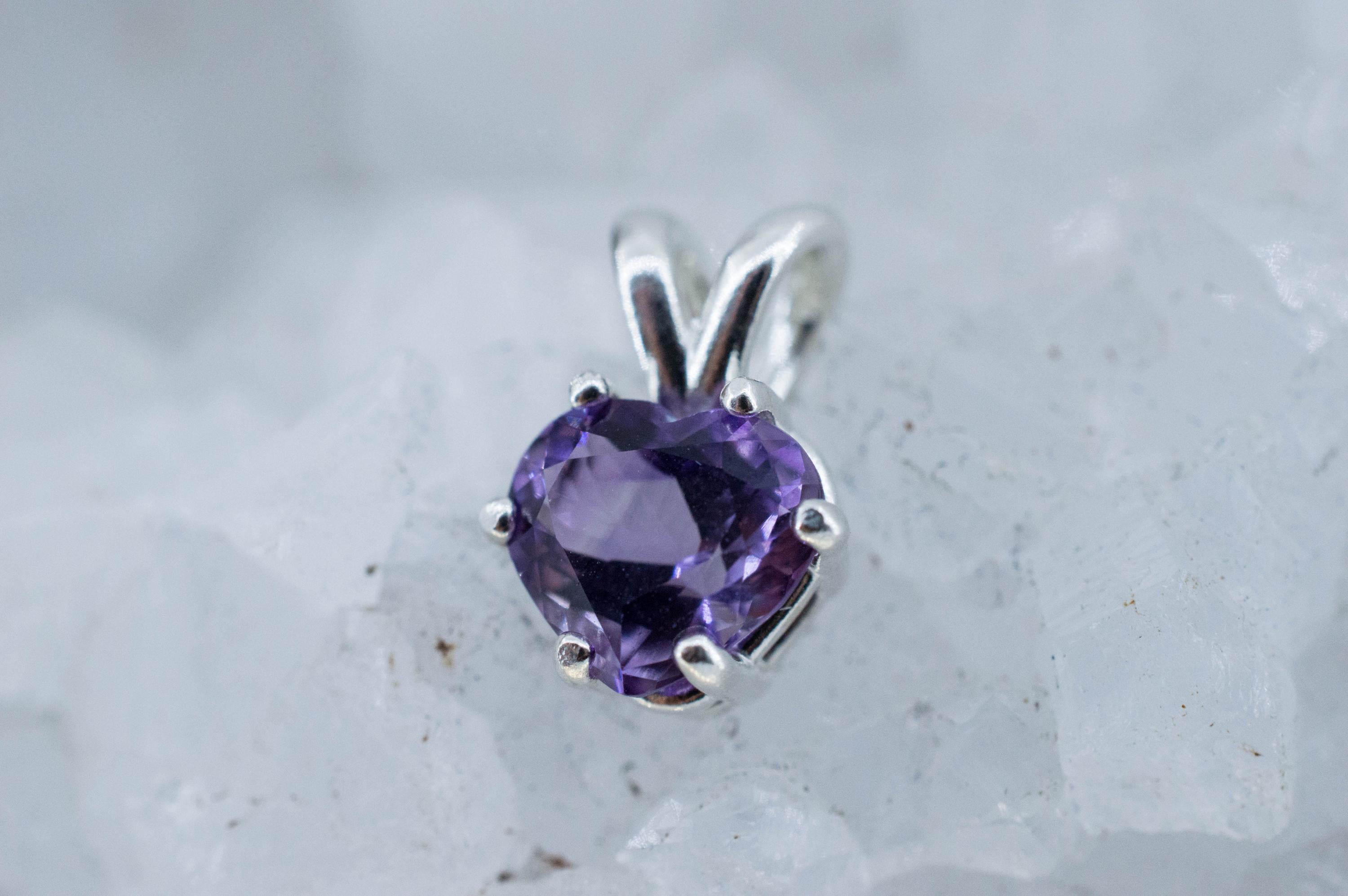 Amethyst Pendant, Natural Untreated Brazil Amethyst; 1.105cts - Mark Oliver Gems