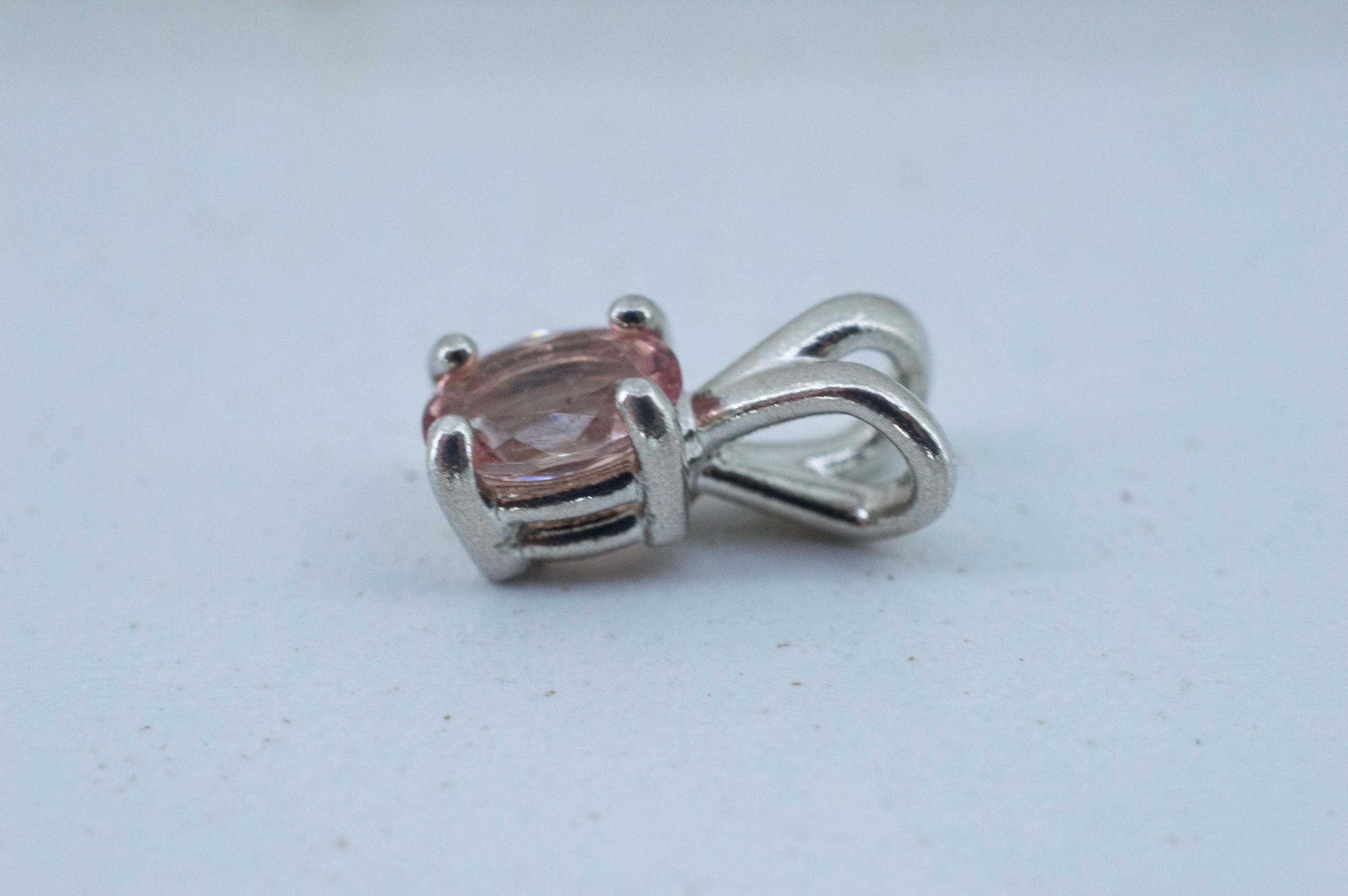 Peach Tourmaline Pendant; Natural Untreated Brazil Pink Tourmaline; 0.575cts - Mark Oliver Gems