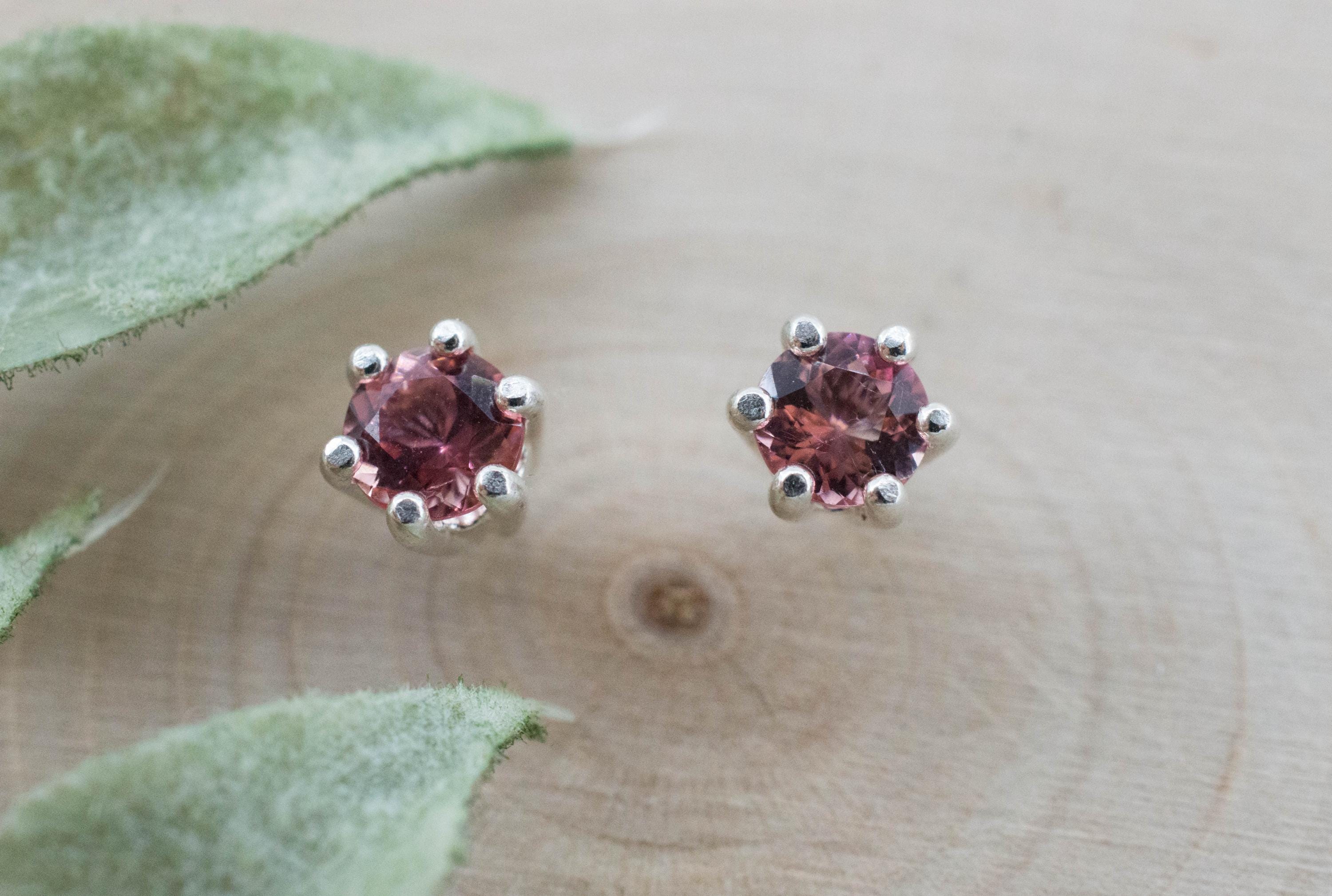 Pink Tourmaline Earrings; Natural Untreated Brazil Pink Tourmaline; 0.705cts - Mark Oliver Gems