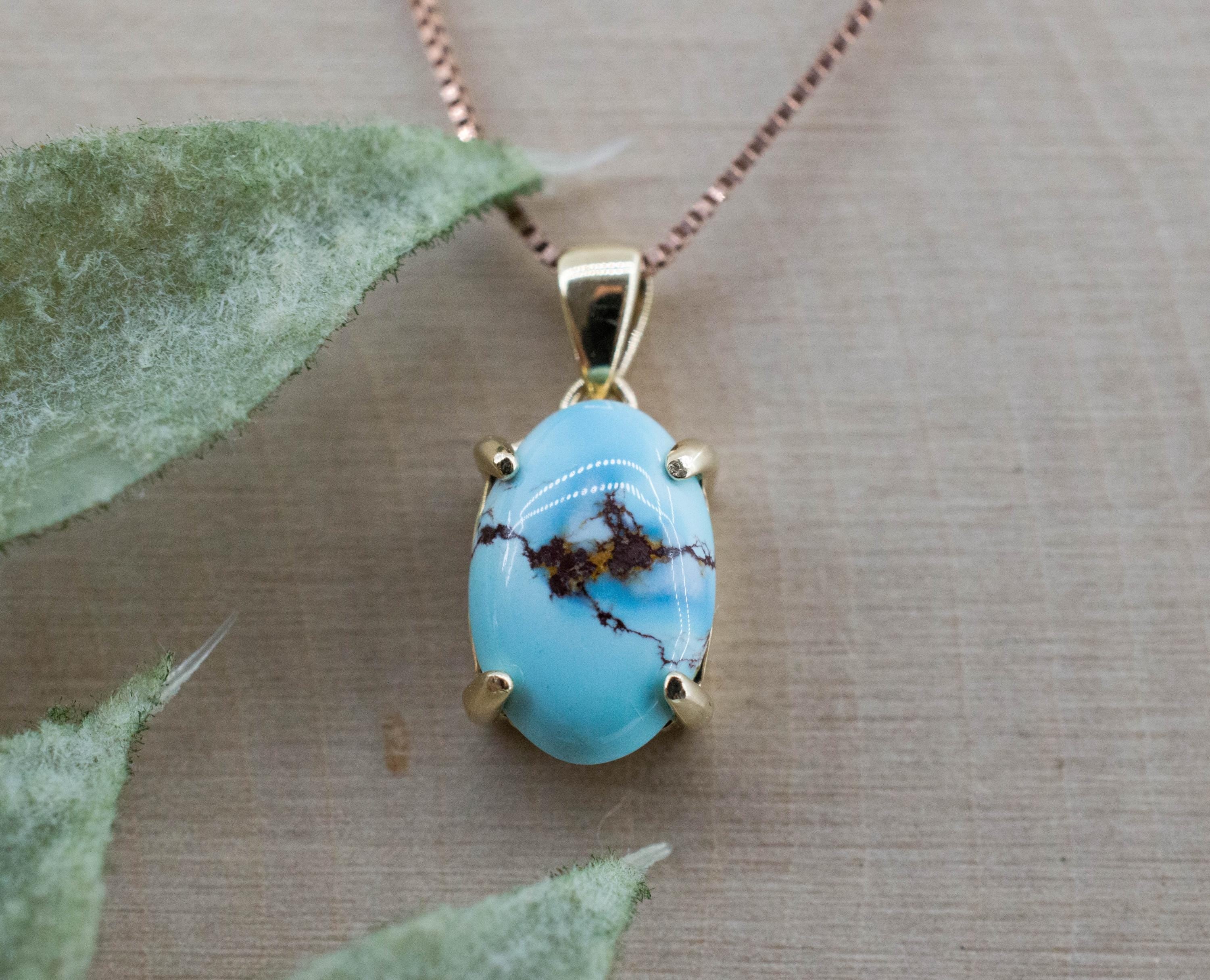 Golden Hills Turquoise Pendant, Natural Untreated Kazakhstan Turquoise; 1.125cts - Mark Oliver Gems
