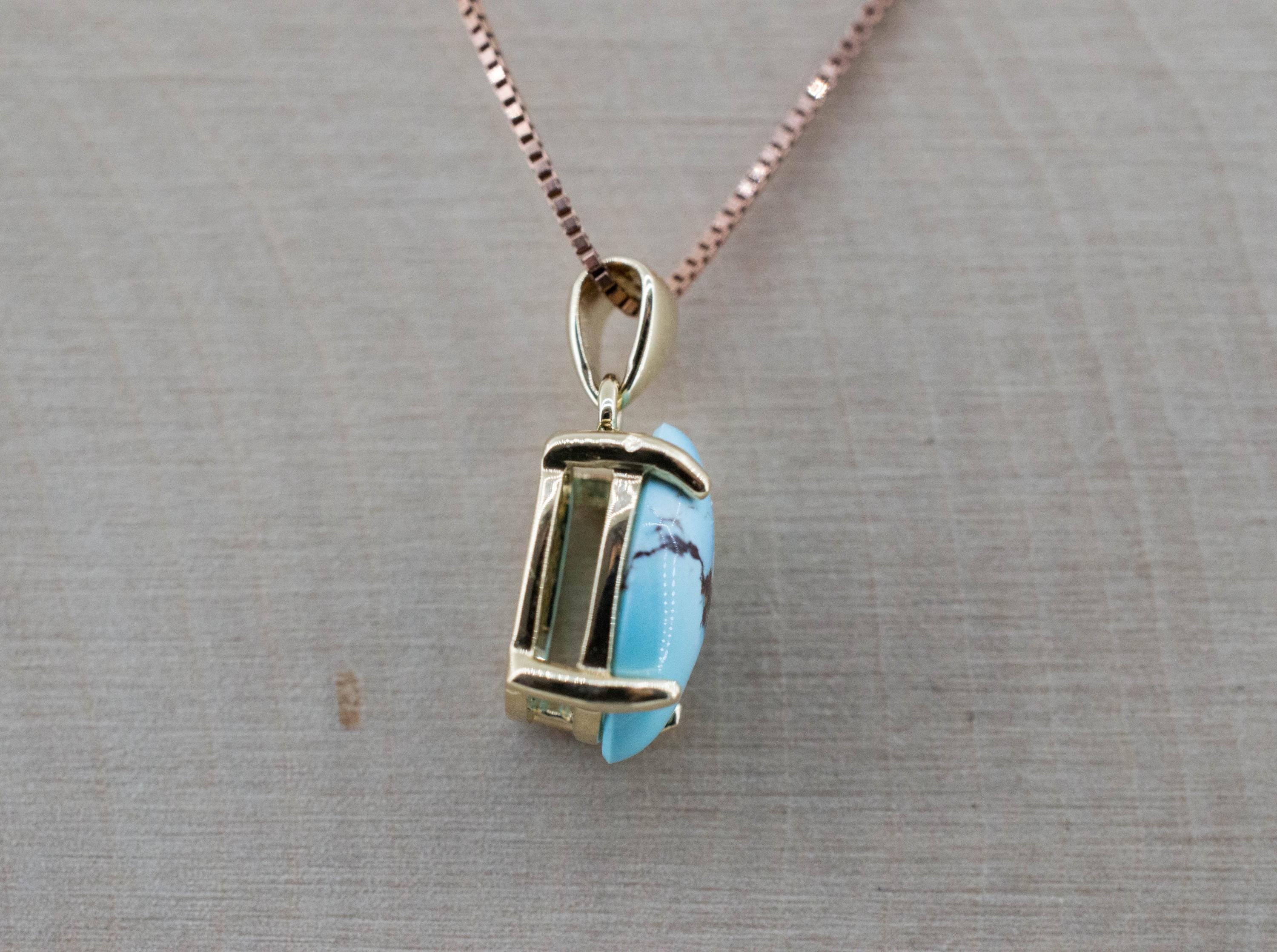 Golden Hills Turquoise Pendant, Natural Untreated Kazakhstan Turquoise; 1.125cts - Mark Oliver Gems