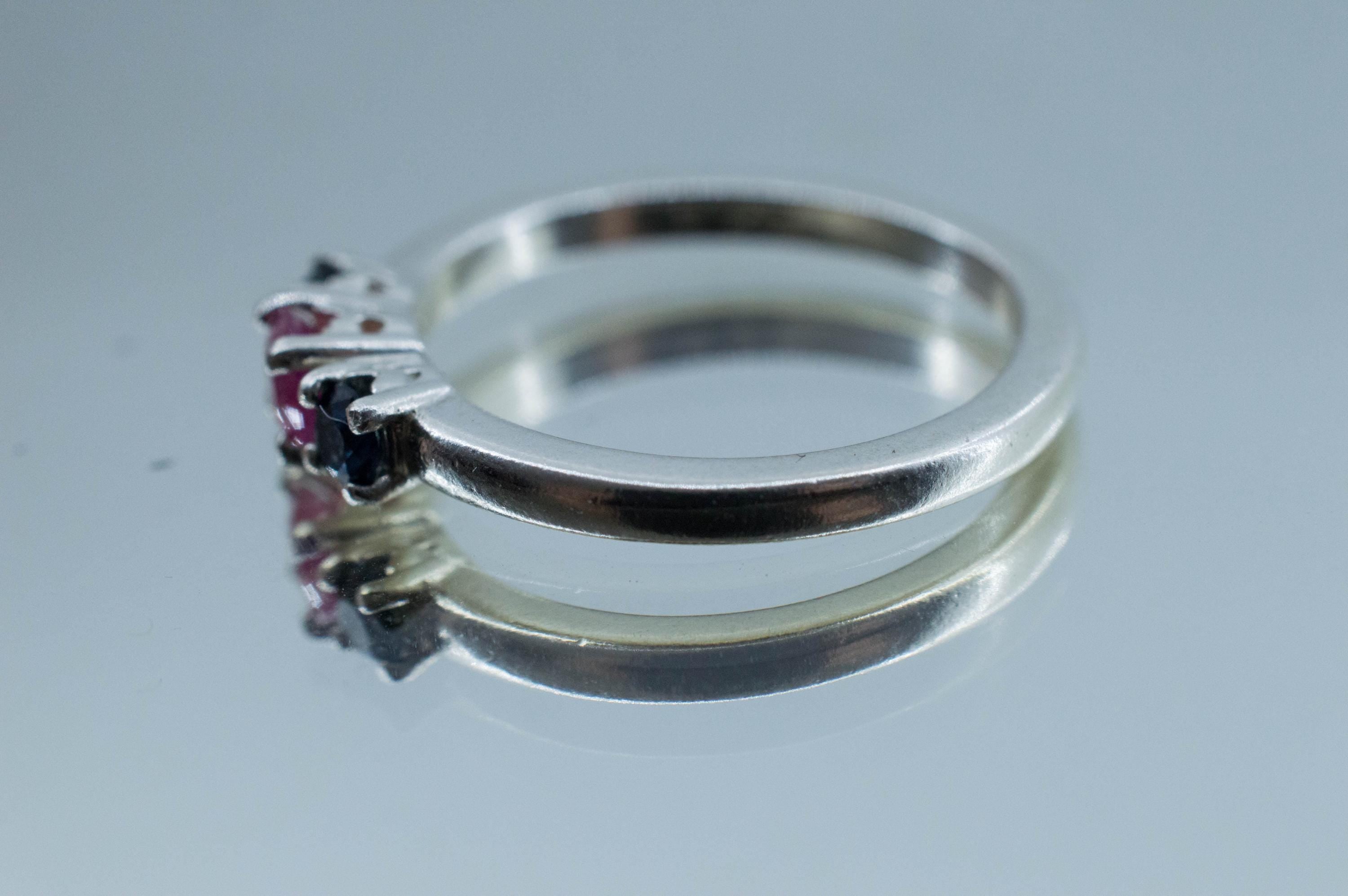 Pezzottaite Ring, Natural Untreated Madagascar Pezzottaite and Kenya Sapphire - Mark Oliver Gems