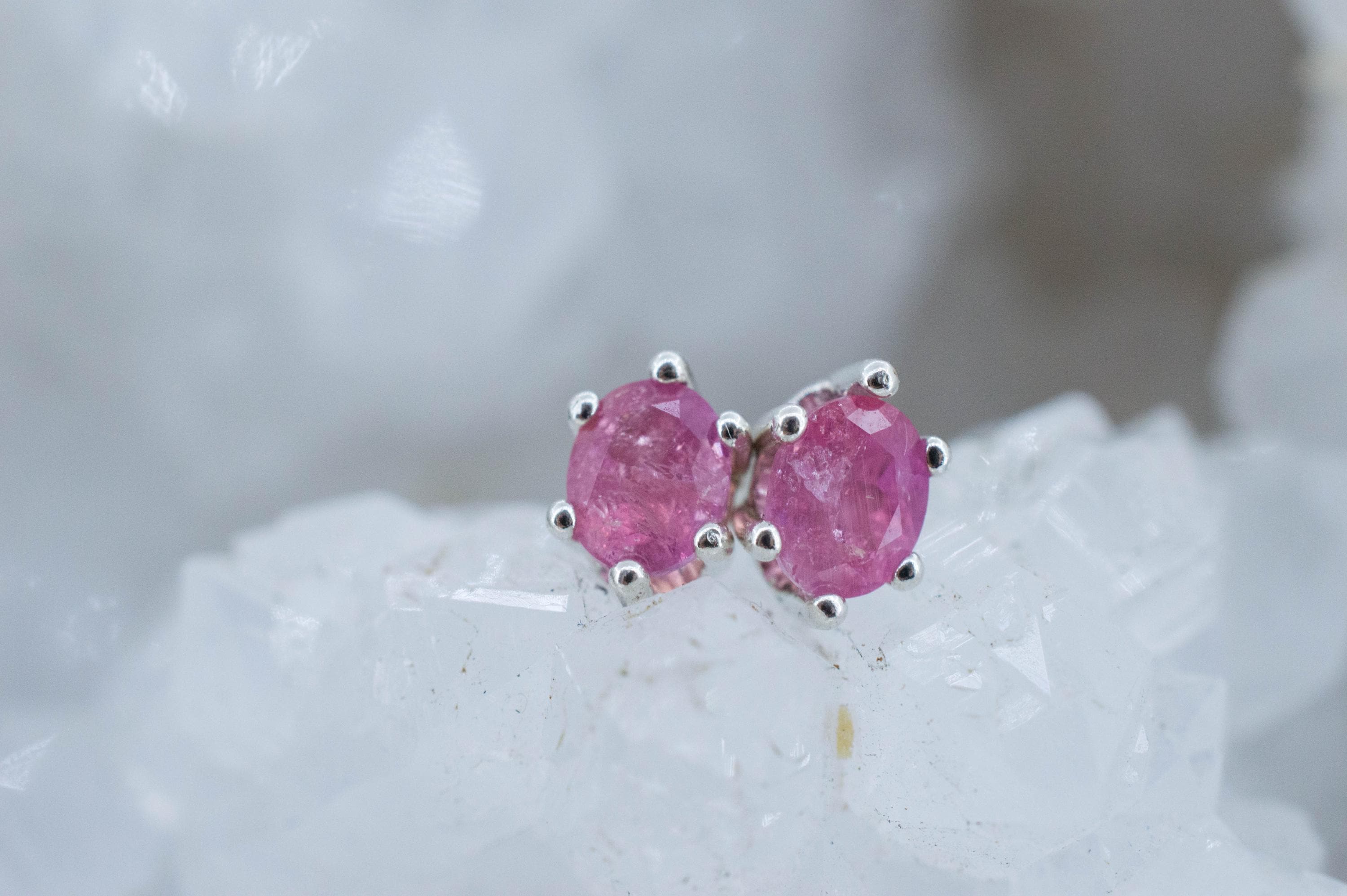 Pezzottaite Earrings, Natural Untreated Madagascar Pezzottaite; 0.870cts - Mark Oliver Gems