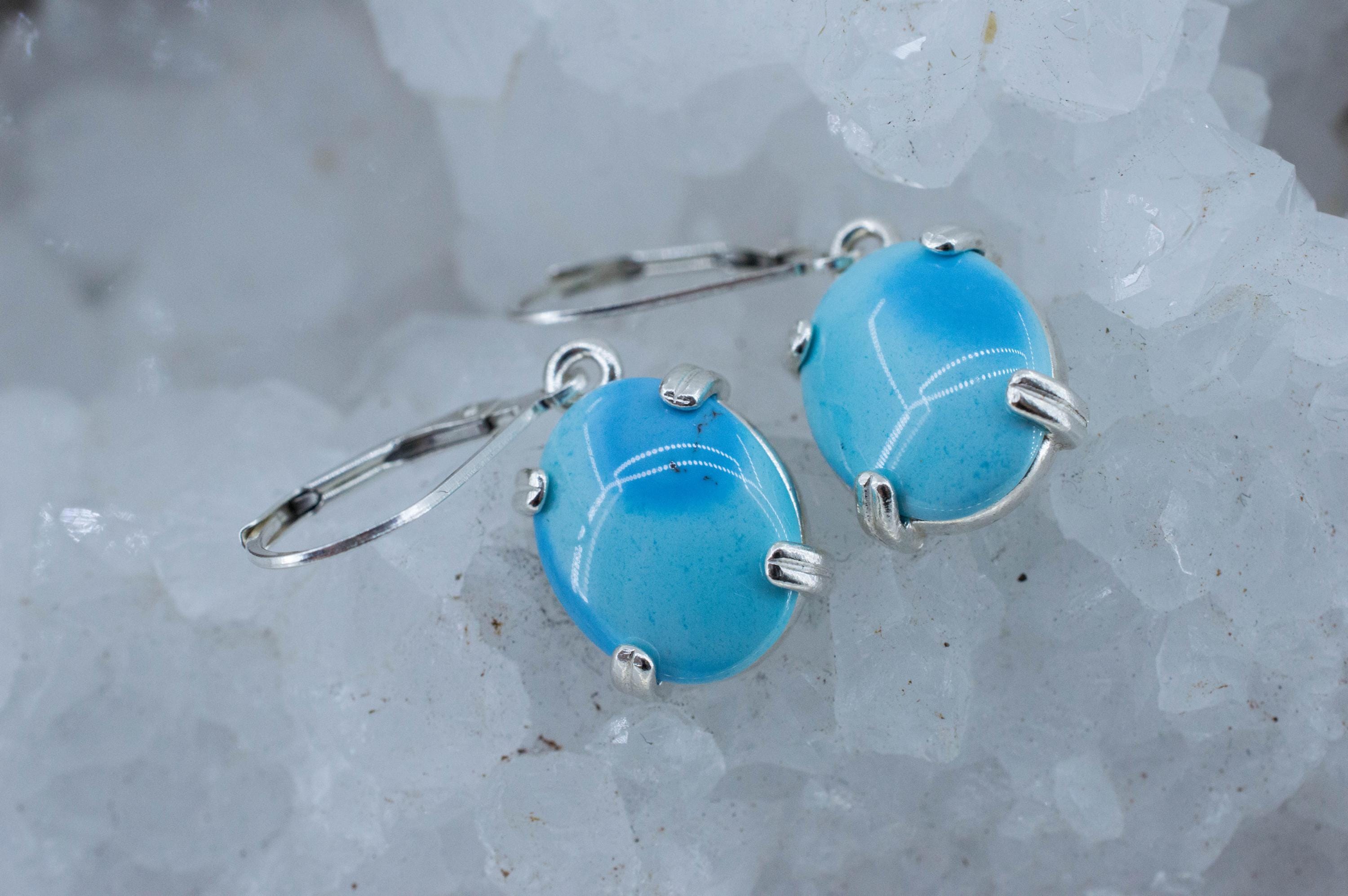 Golden Hills Turquoise Earrings, Natural Untreated Kazakhstan Turquoise; 5.660cts - Mark Oliver Gems