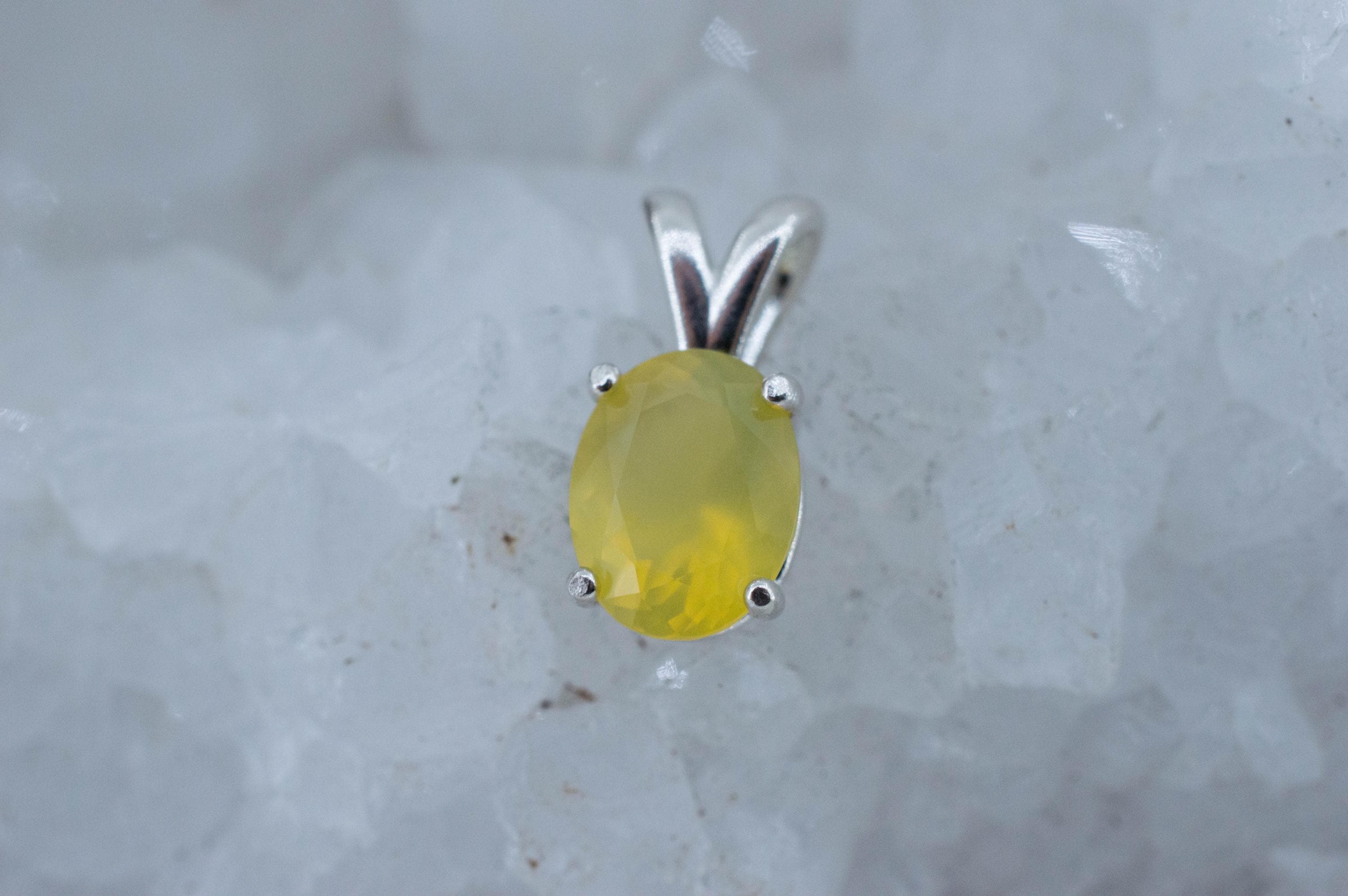 Yellow Opal Pendant, Natural Untreated Tanzania Opal; 1.345cts - Mark Oliver Gems