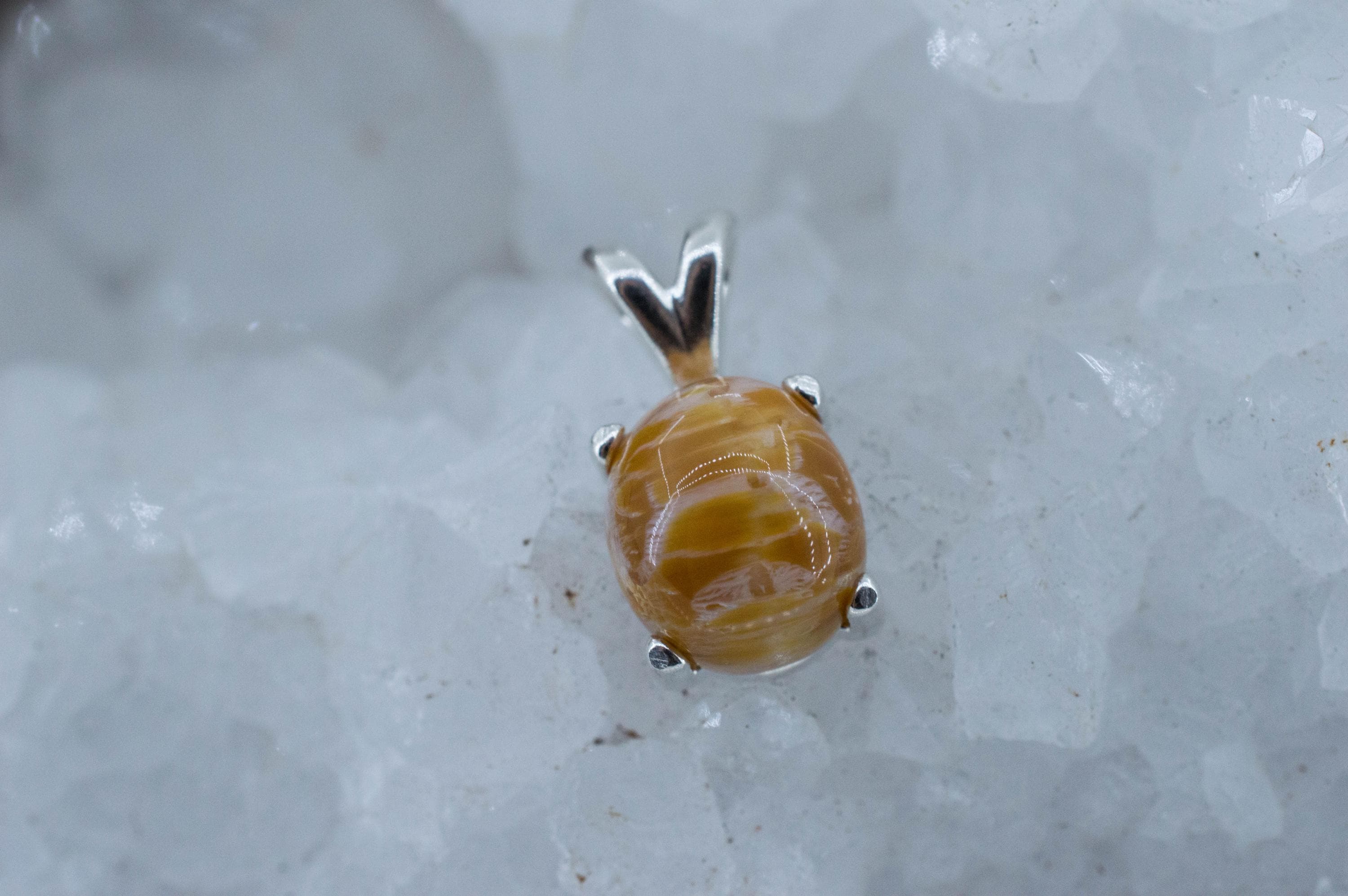 Cat's Eye Opal Pendant, Natural Untreated Tanzania Yellow Opal; 3.925cts - Mark Oliver Gems