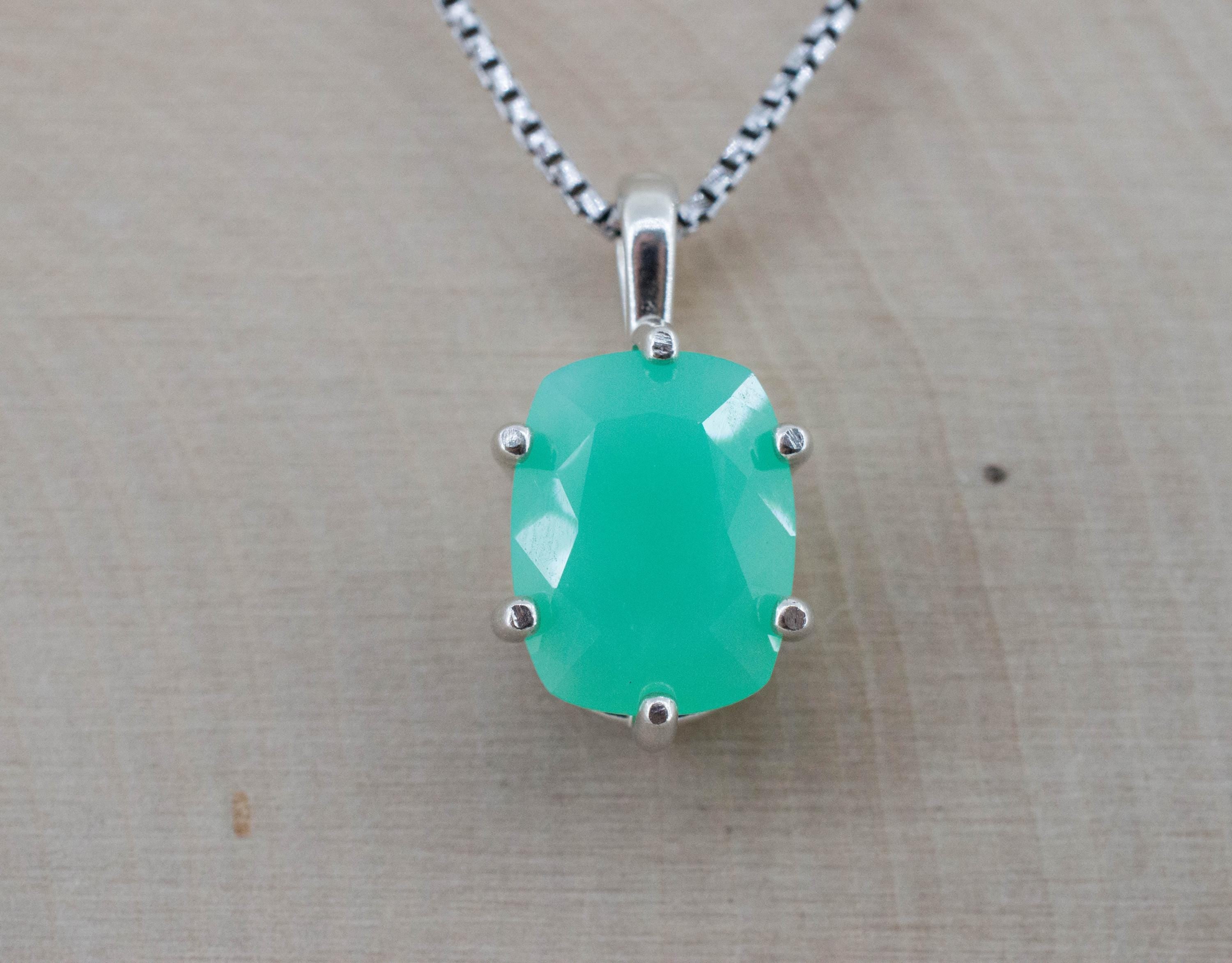 Green Opal Pendant, Natural Untreated Tanzania Prase Opal; 4.945cts - Mark Oliver Gems