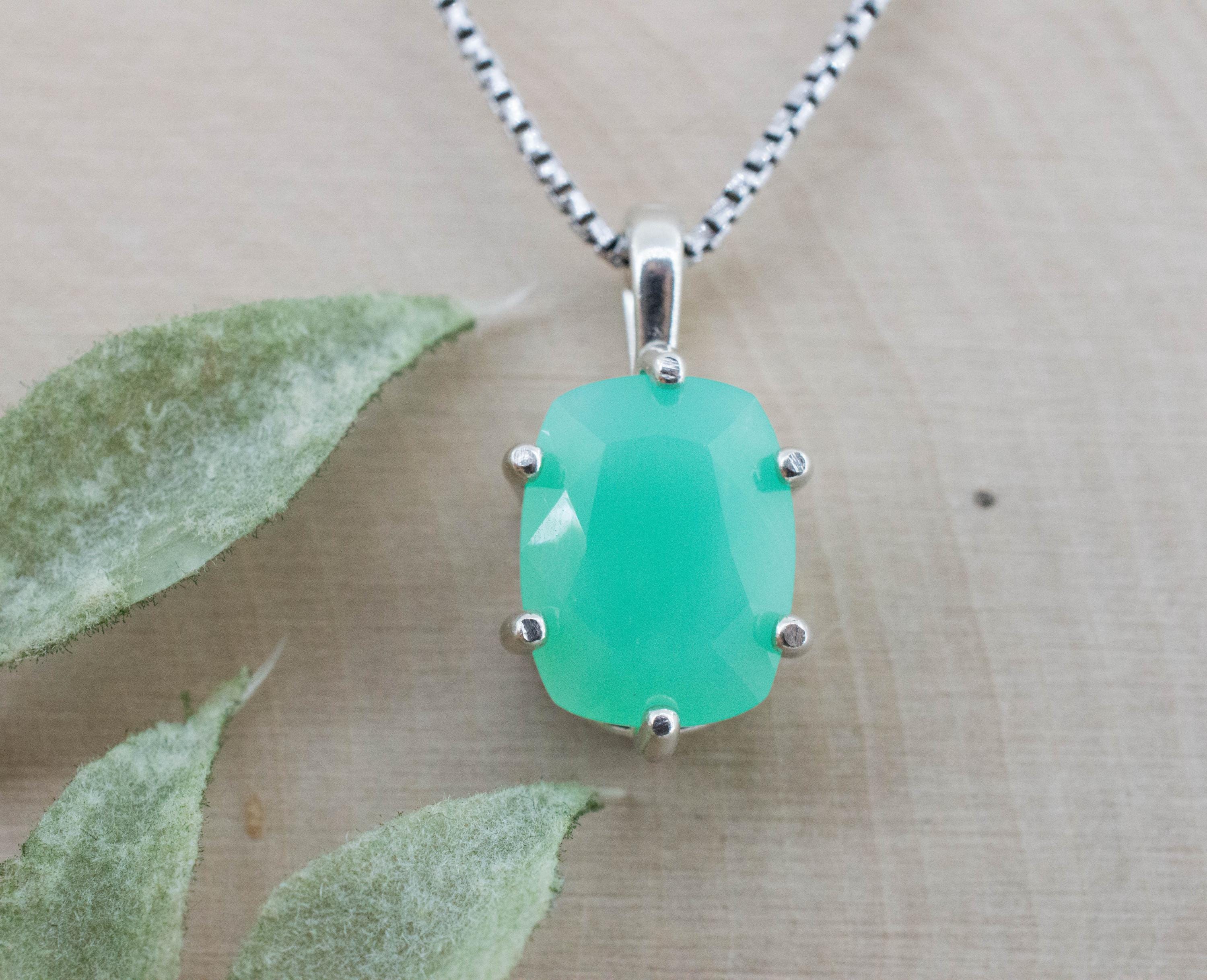 Green Opal Pendant, Natural Untreated Tanzania Prase Opal; 4.945cts - Mark Oliver Gems