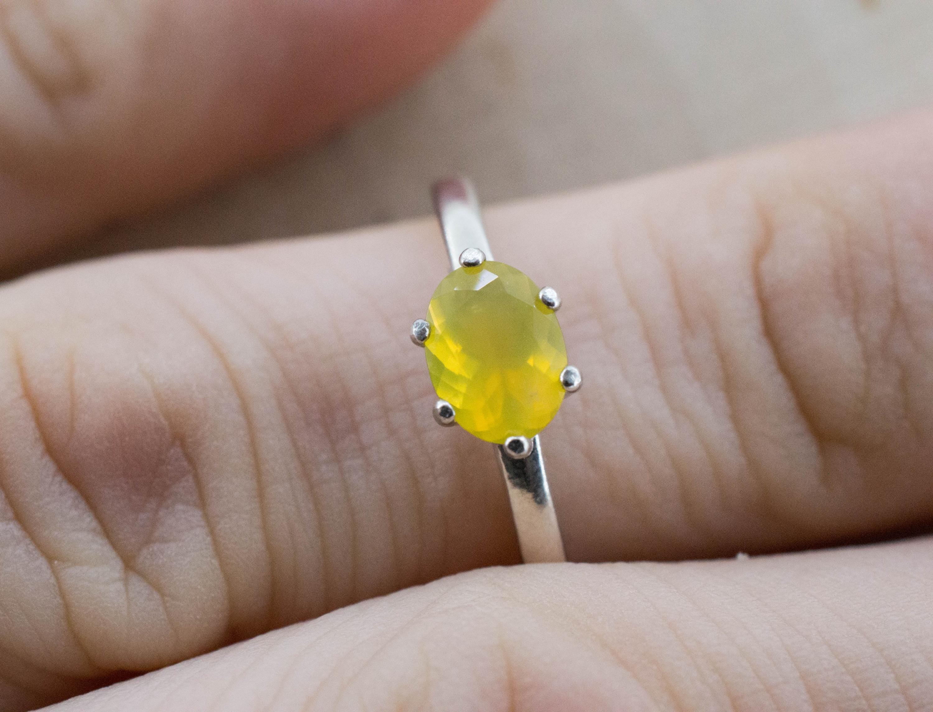 Yellow Opal Ring, Natural Untreated Tanzania Opal; 0.555cts - Mark Oliver Gems