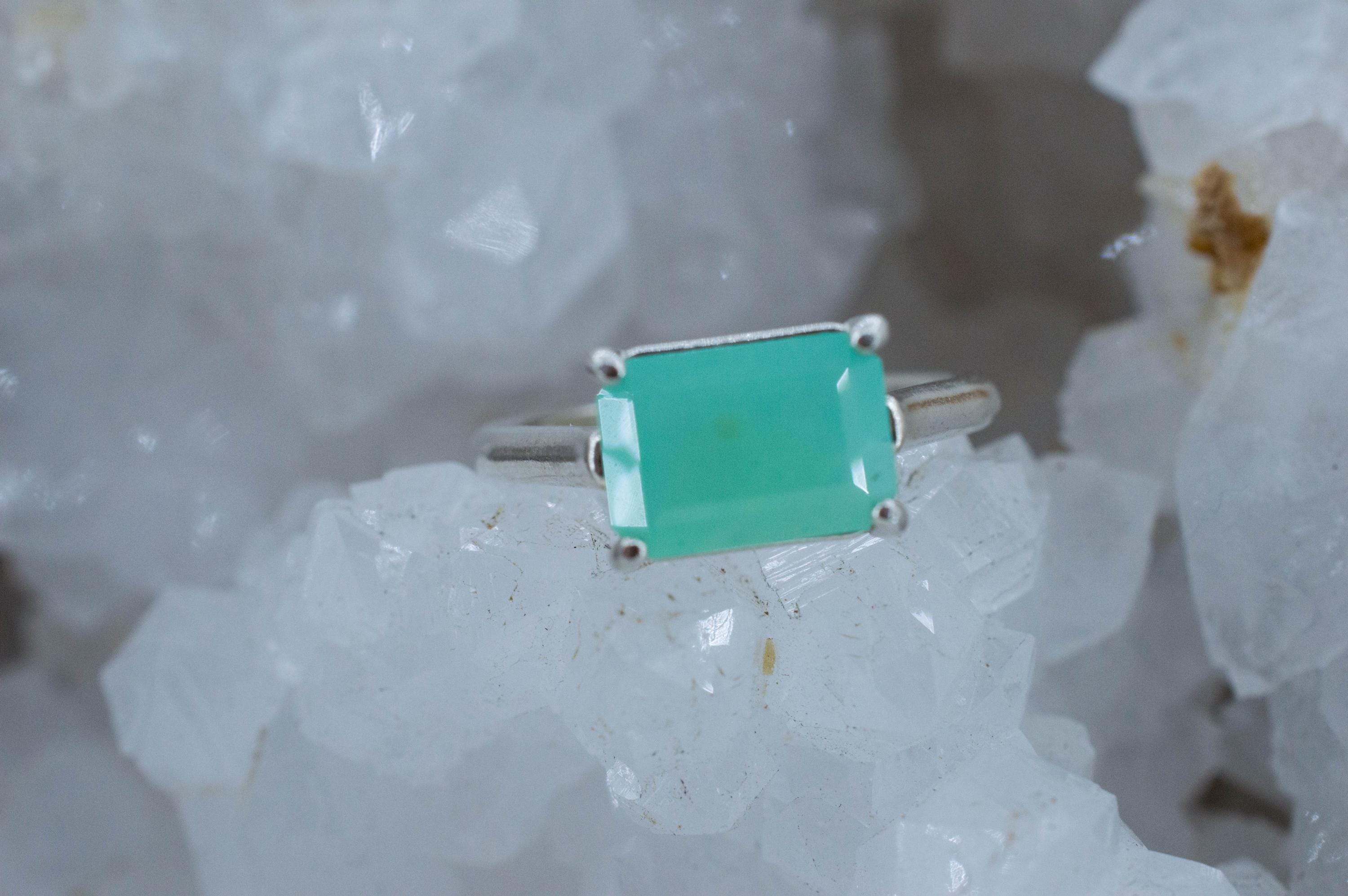 Green Opal Ring, Natural Untreated Tanzania Prase Opal; 2.075cts - Mark Oliver Gems