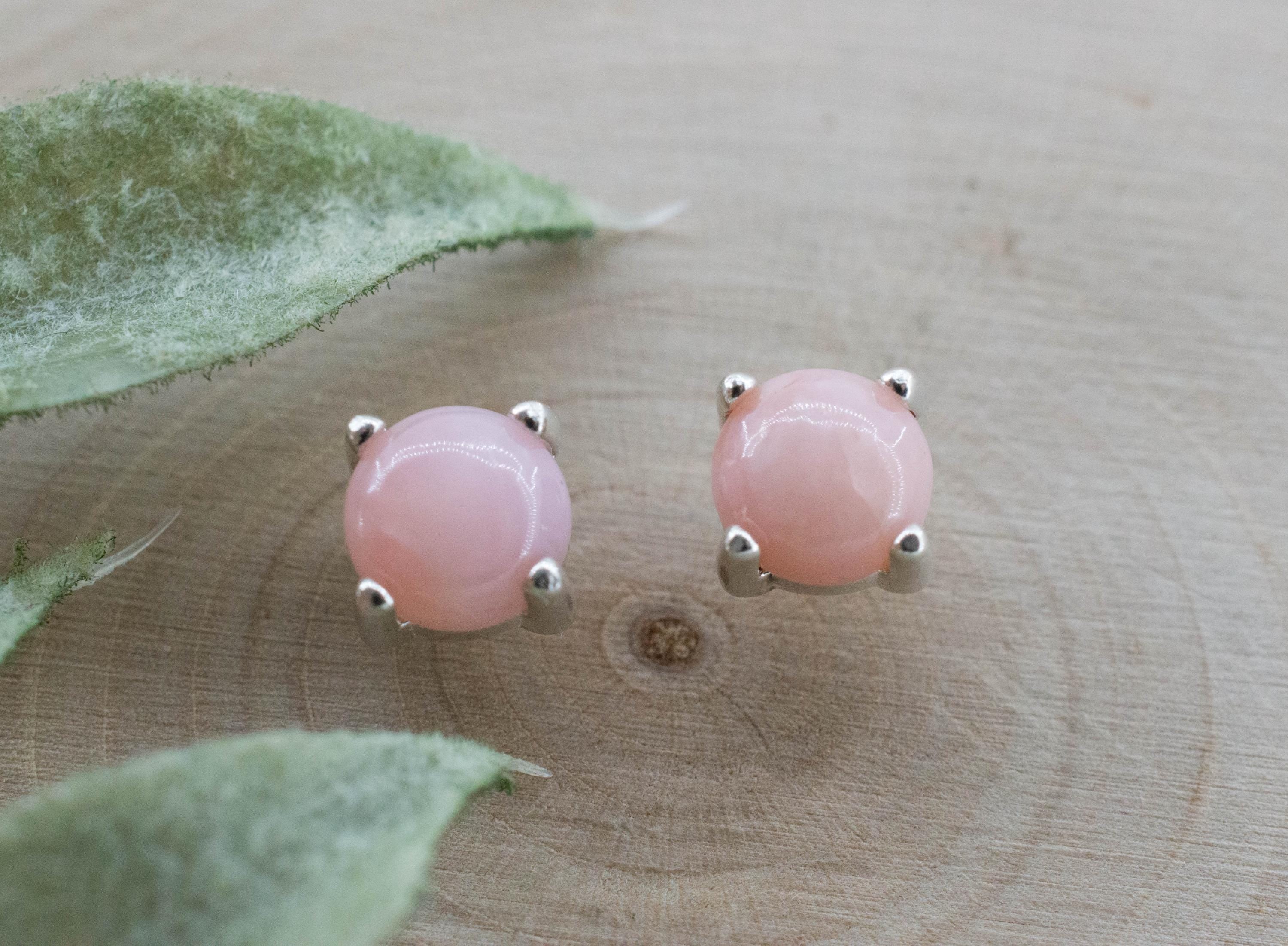 Pink Opal Earrings, Natural Untreated Peru Opal; 1.370cts - Mark Oliver Gems